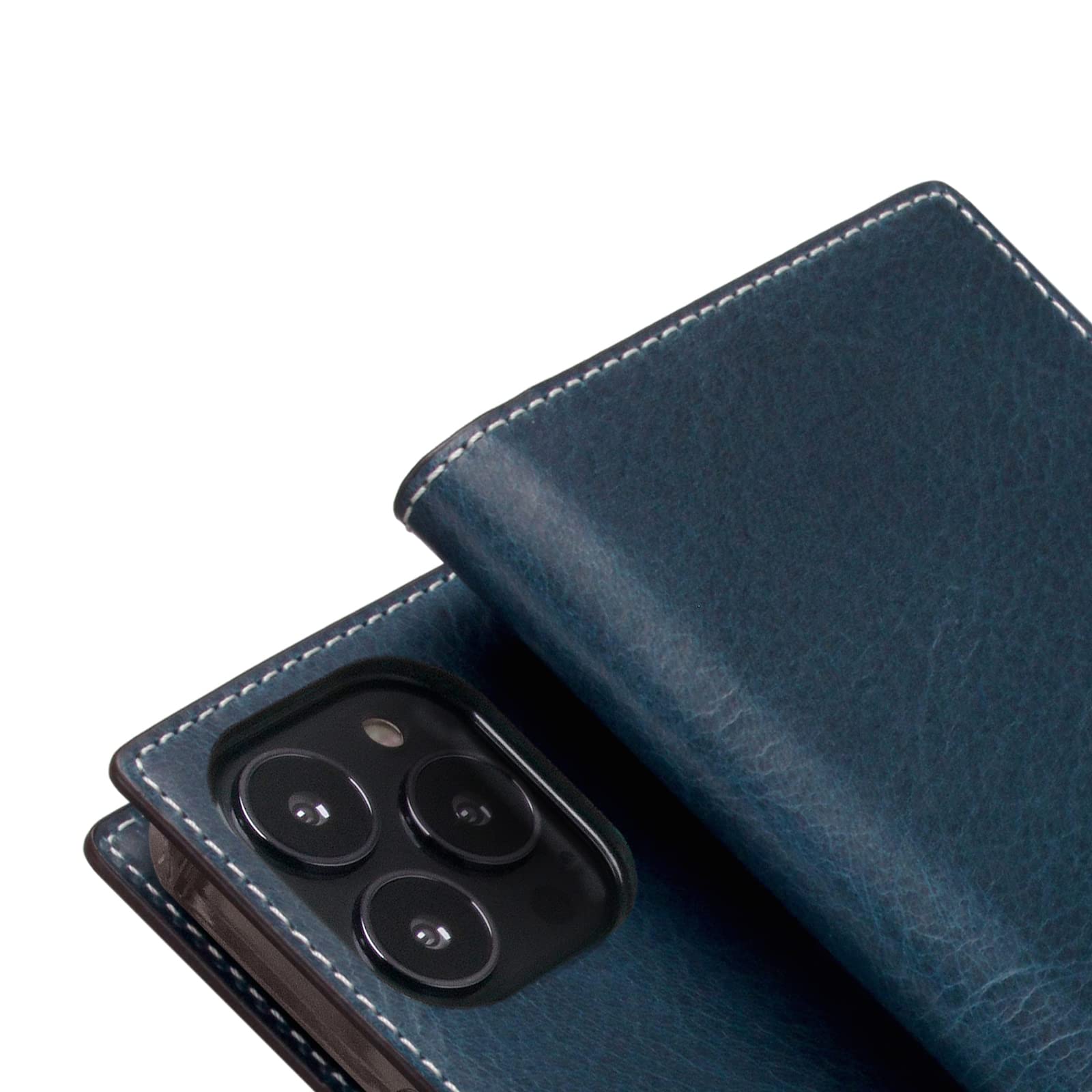Premium Italian Wax Leather Wallet Case for iPhone 12 Pro Max - Handcrafted Genuine Leather Diary Style with Card Slots & Cash Pocket | Luxury Gift Box Included (Blue) | Perfect for Business Professionals & Daily Use