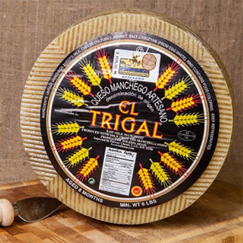 Artisan Raw-Milk Manchego Cheese Aged 1 Year - Whole 7lb Wheel | Perfect for Charcuterie Boards, Wine Pairing & Gourmet Cooking