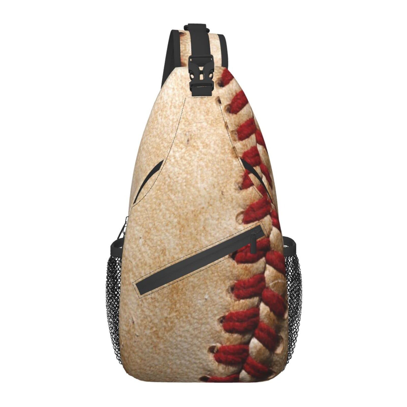 Vintage Baseball Crossbody Sling Bag - Adjustable Lightweight Chest Shoulder Backpack for Men & Women - Perfect for Travel, Hiking, Gym, Biking, Camping & Everyday Use