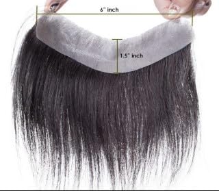 Premium AHS Men's Hair Patch for Baldness & Hair Loss | 100% Natural Human Hair Front Hair System | Receding Hairline Solution for Men & Boys | Straight Hair Patch for Daily Wear & Special Occasions (Pack of 1) | Perfect for Work, Dating & Social Events