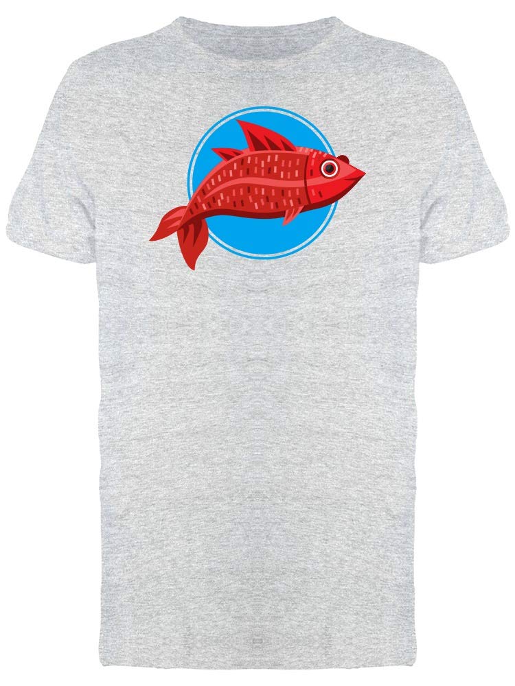 Cool Red Fish Graphic T-Shirt for Men - Casual Comfort Fit Cotton Tee for Everyday Wear, Street Style & Outings