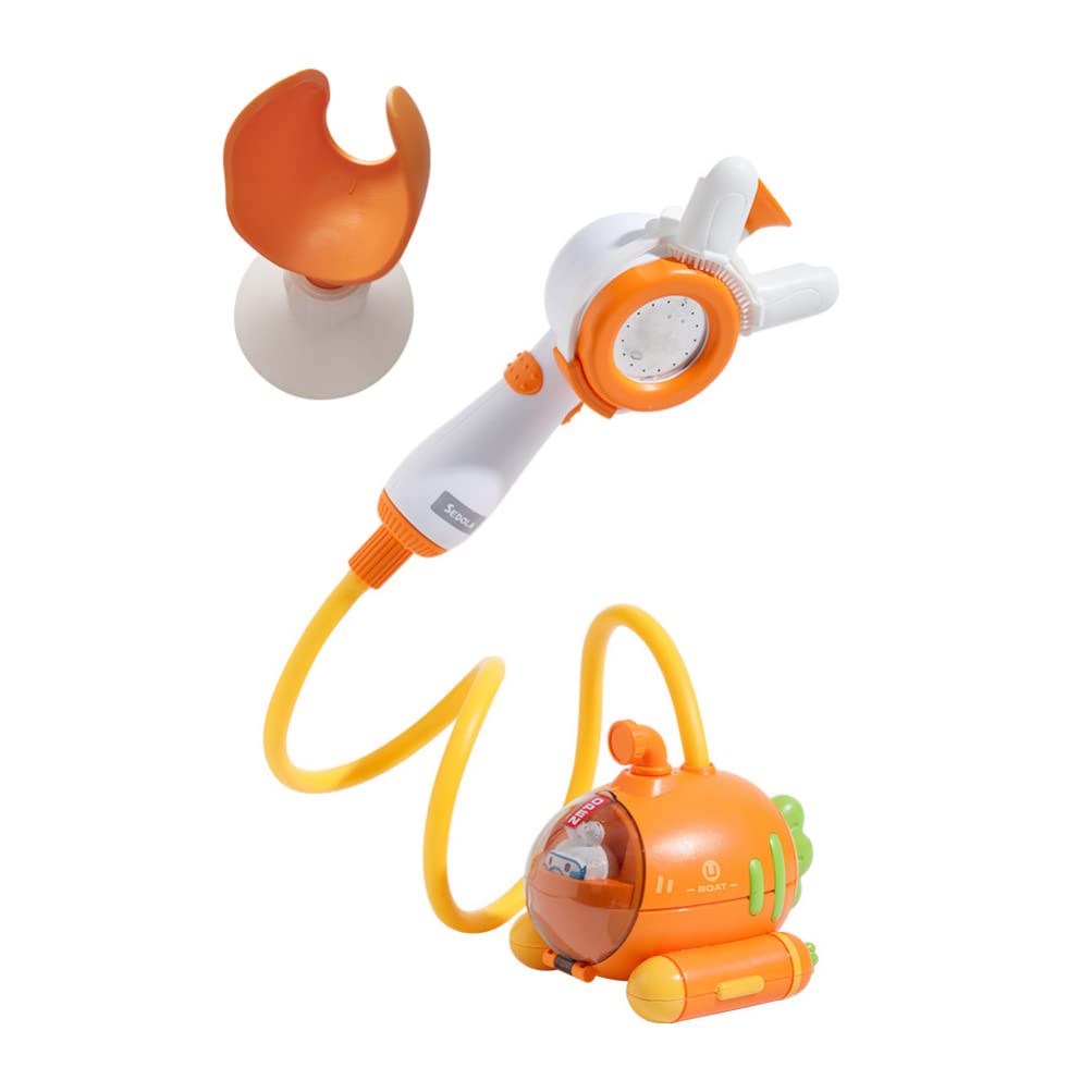 Battery Operated Submarine Bath Toy with Hand Shower Head - Cartoon Carrot Bathtub Toys for Kids | Fun Water Play for Toddlers & Bathroom Decor Accessories