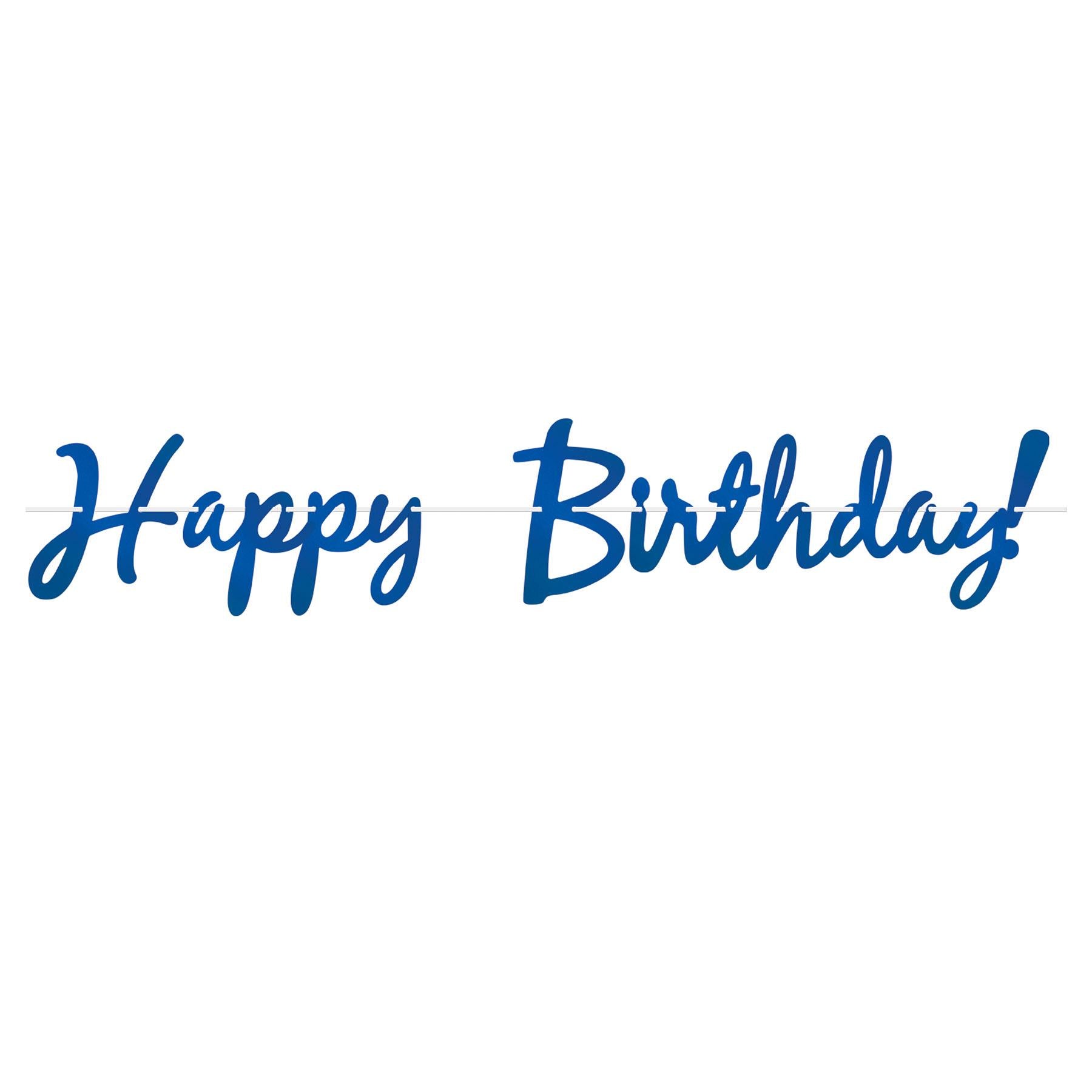 12 Pack Blue Foil Happy Birthday Party Streamers - Decorative Party Supplies for Birthday Celebrations, Home Decor & Festive Events