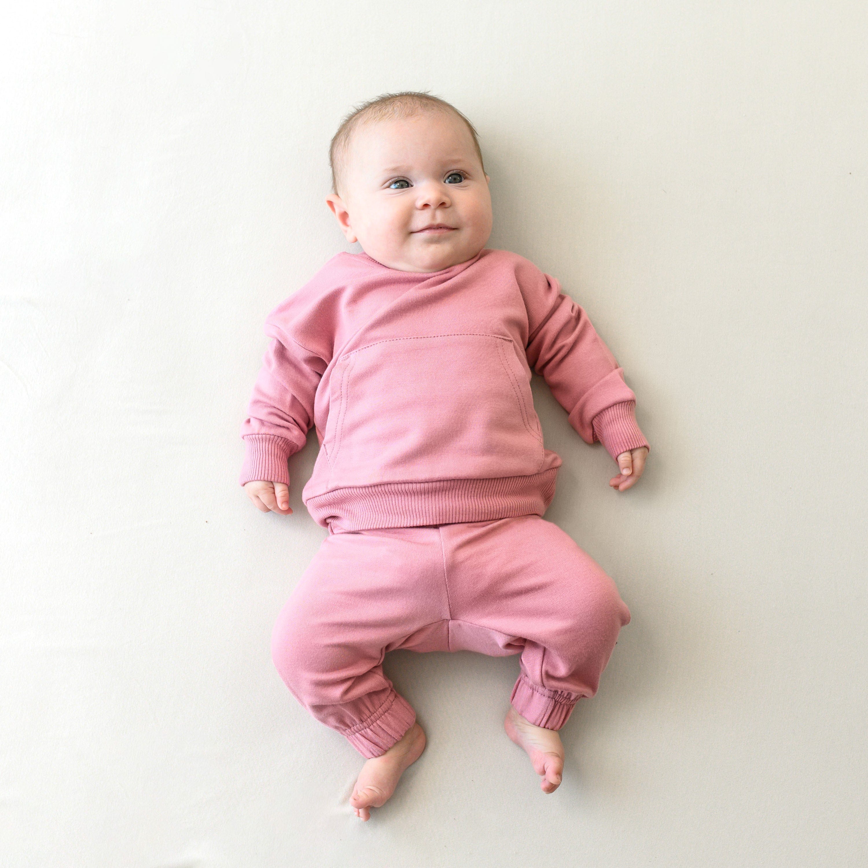 French Terry Jogger Set in Apple Blossom | Soft Cotton Lounge Pants & Hoodie Outfit | Women's Casual Loungewear for Home, Yoga & Running