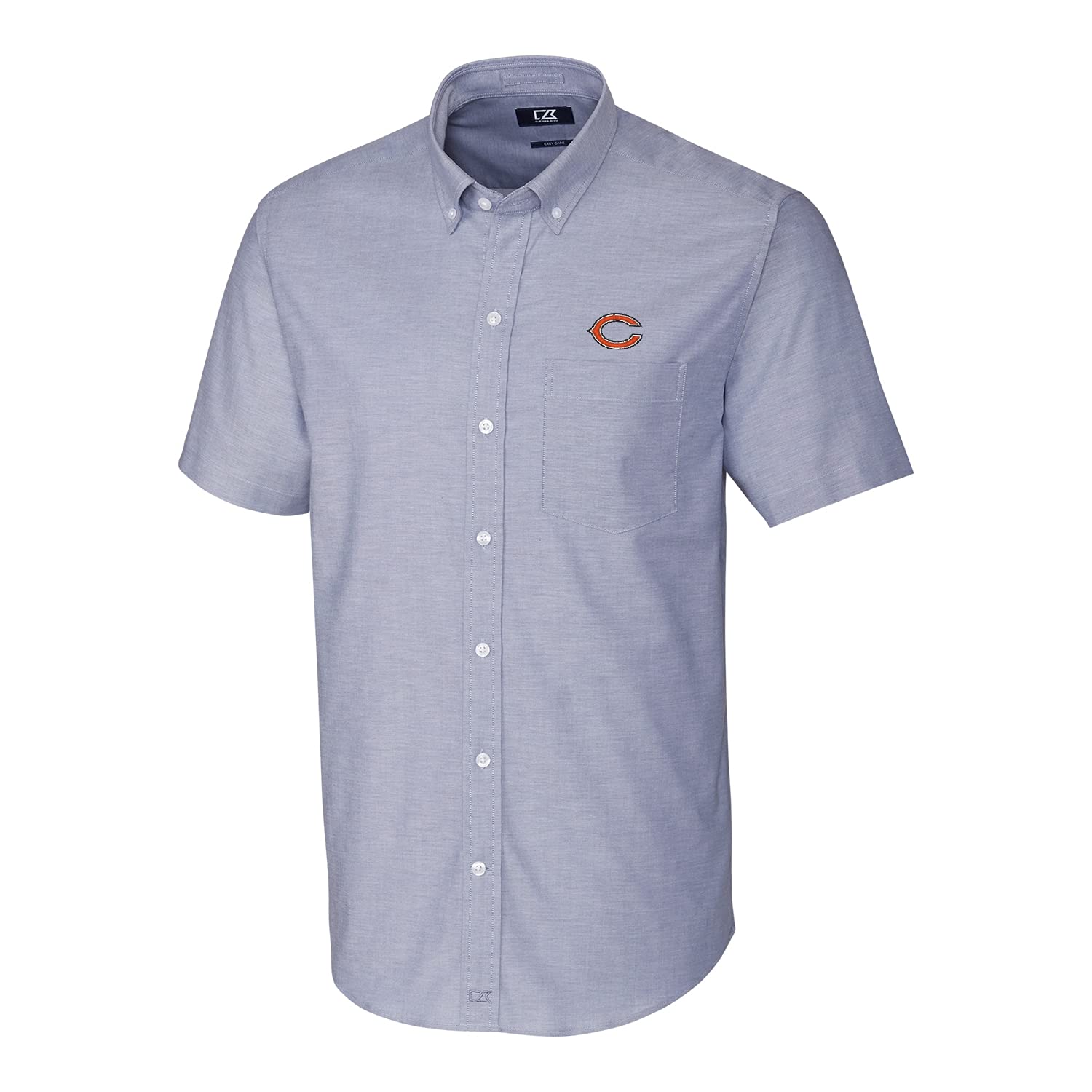 Cutter & Buck Men's NFL Stretch Oxford Short Sleeve Button Down Shirt - Comfortable Woven Casual Wear for Game Day, Office & Outdoor Activities