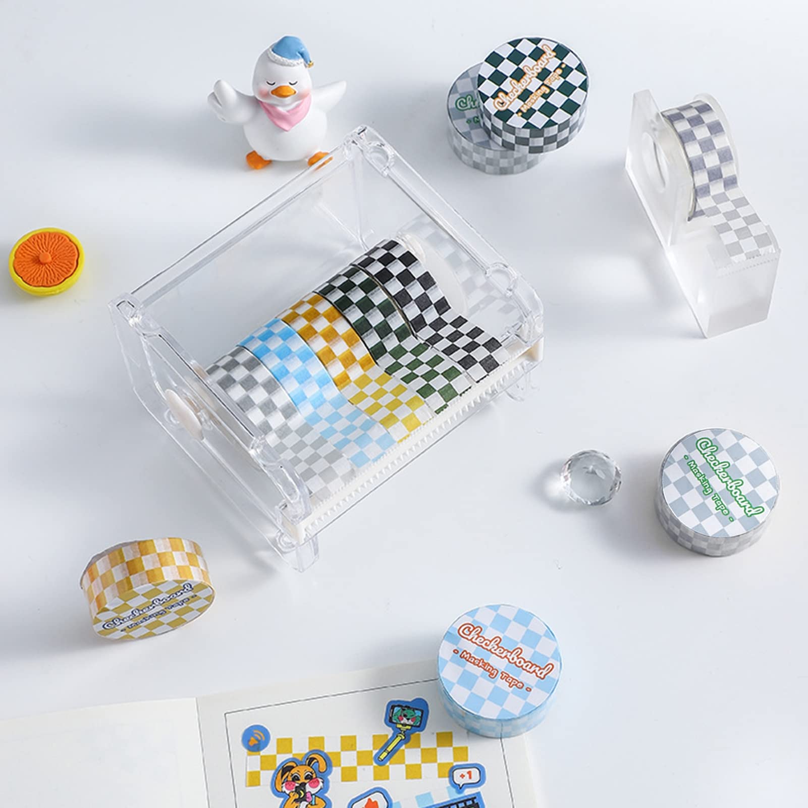 5 Rolls/1 Roll Checkered Flag Washi Tape - Race Car Design Decorative Tape for DIY Crafts, Scrapbooking, Journaling, Cards & School Projects - Perfect for Handbooks, Planners, Art Projects and Party Decorations