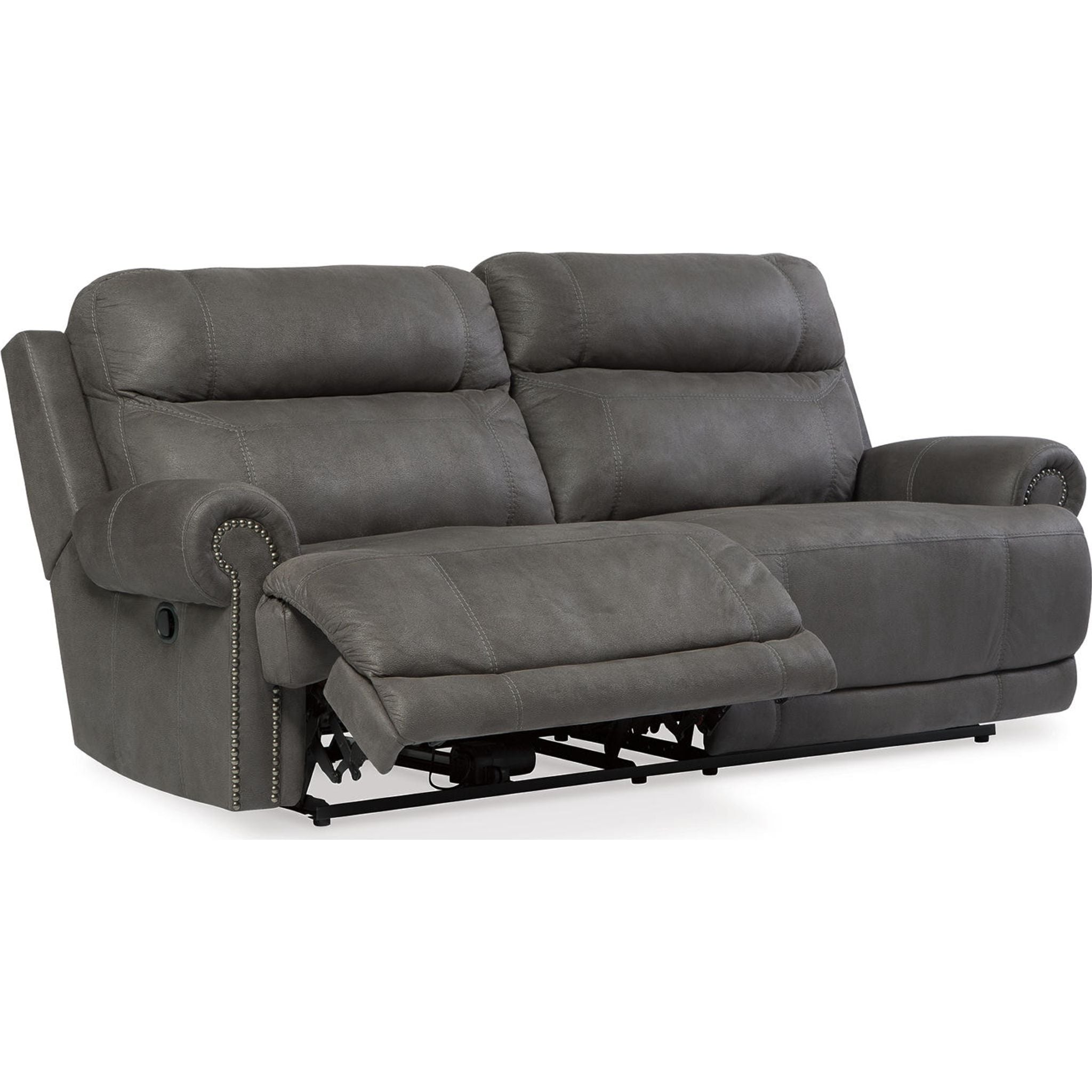 Stylish Austere Reclining Sofa in Gray - Modern Comfort for Living Room, Home Theater & Lounge Spaces