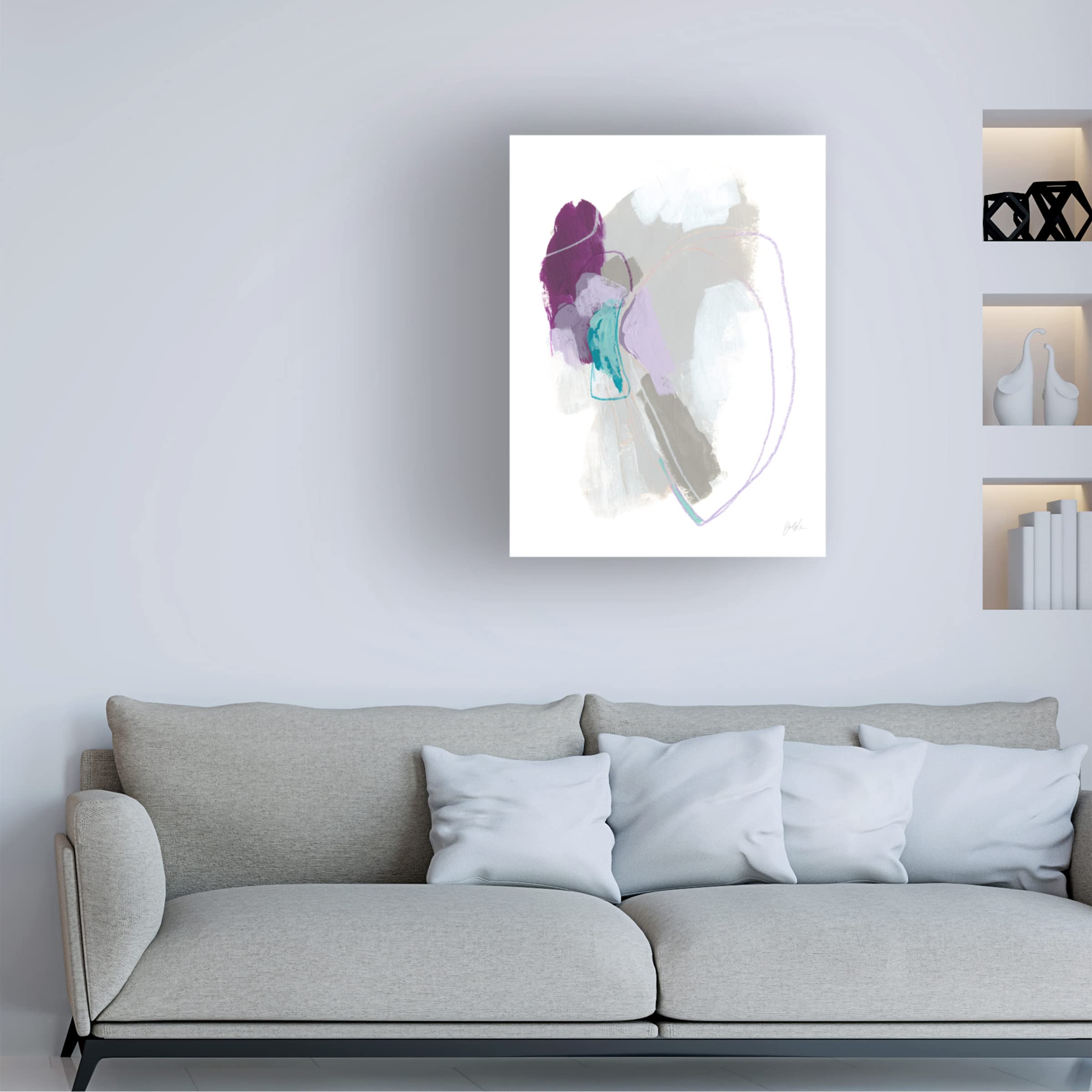 Trademark Fine Art 'Amethyst Arc I' Canvas Wall Art Print by June Erica Vess - Modern Abstract Painting for Living Room, Bedroom & Office Decor