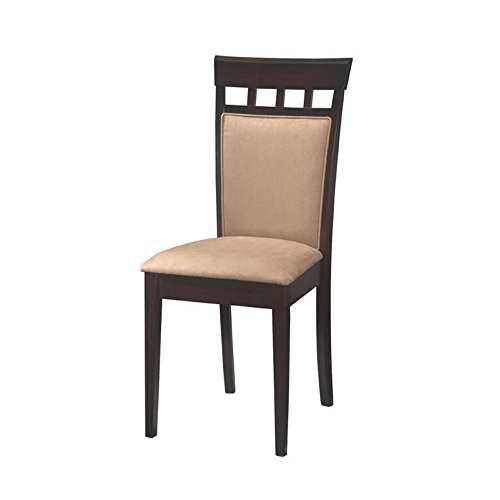 Coaster Gabriel Upholstered Dining Side Chairs - Set of 2 in Cappuccino & Tan | Comfortable Kitchen & Dining Room Seating for Family Meals & Entertaining