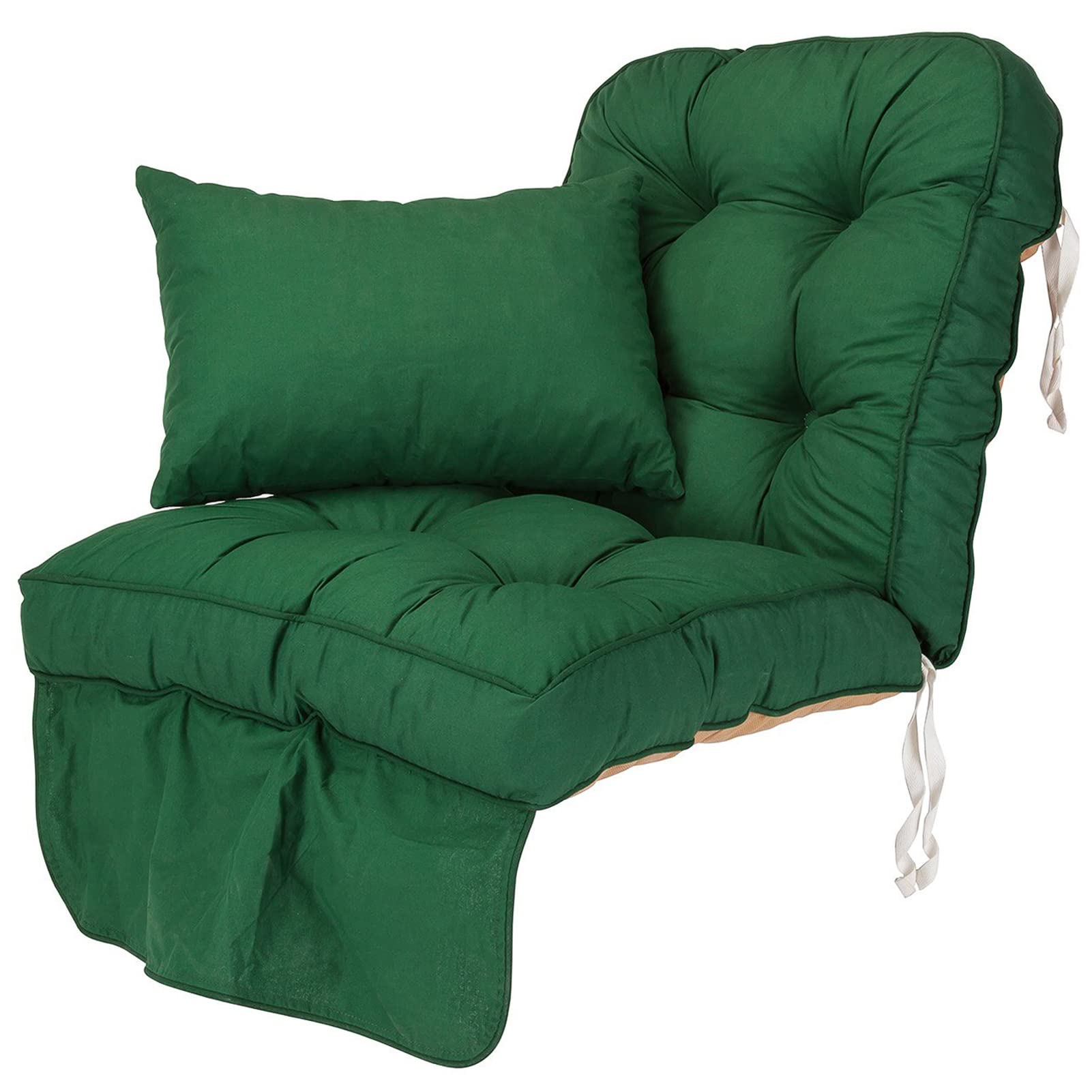 1 Pack Deep Seat Swing Chair Cushion - High Back Outdoor/Indoor Replacement Cushion for Porch, Patio & Rocking Chairs with Matching Scatter Pillow (Dark Green) - Perfect for Relaxing in Your Garden, Backyard or Sunroom