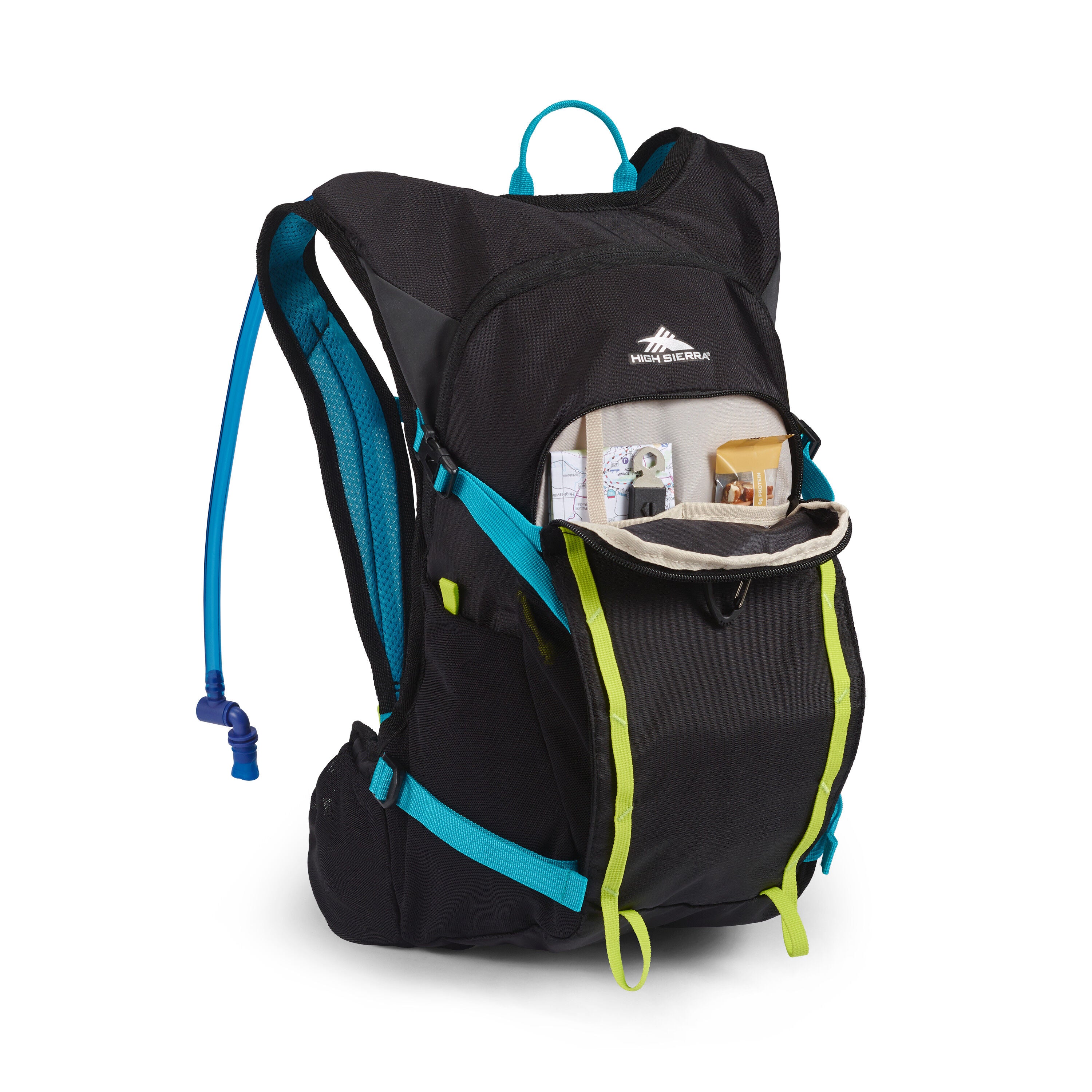 High Sierra Hydrahike 2.0 16L Hydration Backpack - Lightweight Water Bladder Pack for Hiking, Running & Outdoor Adventures (Black)