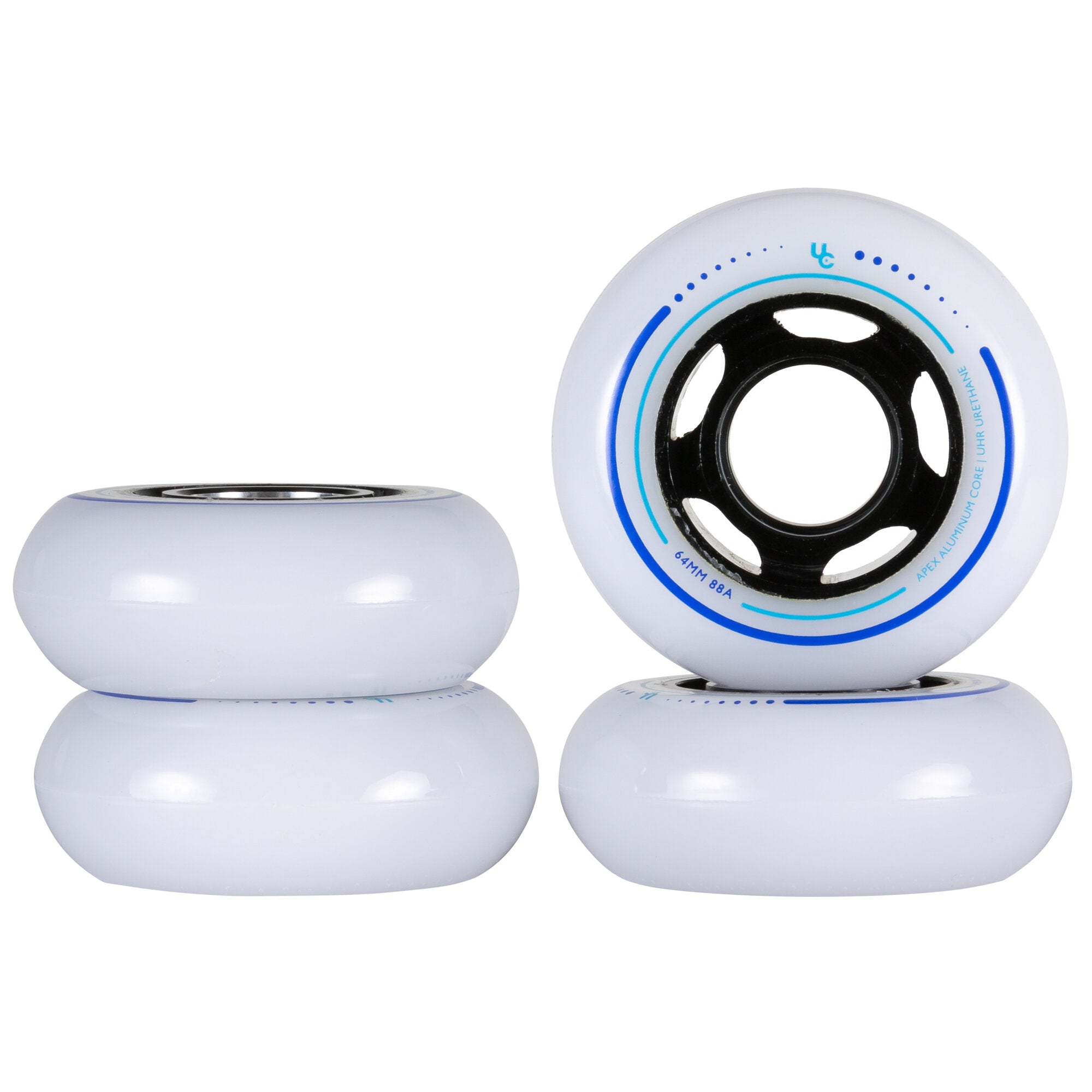 Apex 64/88A Skateboard Wheels - 4 Pack Set for Smooth Riding - Perfect for Street Skating, Cruising & Tricks