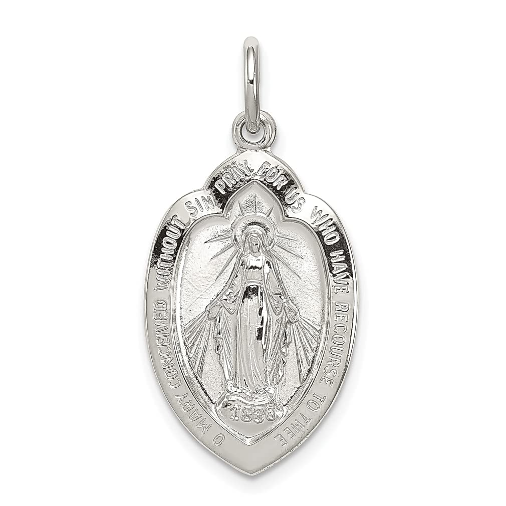 925 Sterling Silver Miraculous Medal Pendant Necklace - Religious Jewelry for Women, Catholic Gifts for Her - Perfect for Baptism, First Communion & Daily Devotion