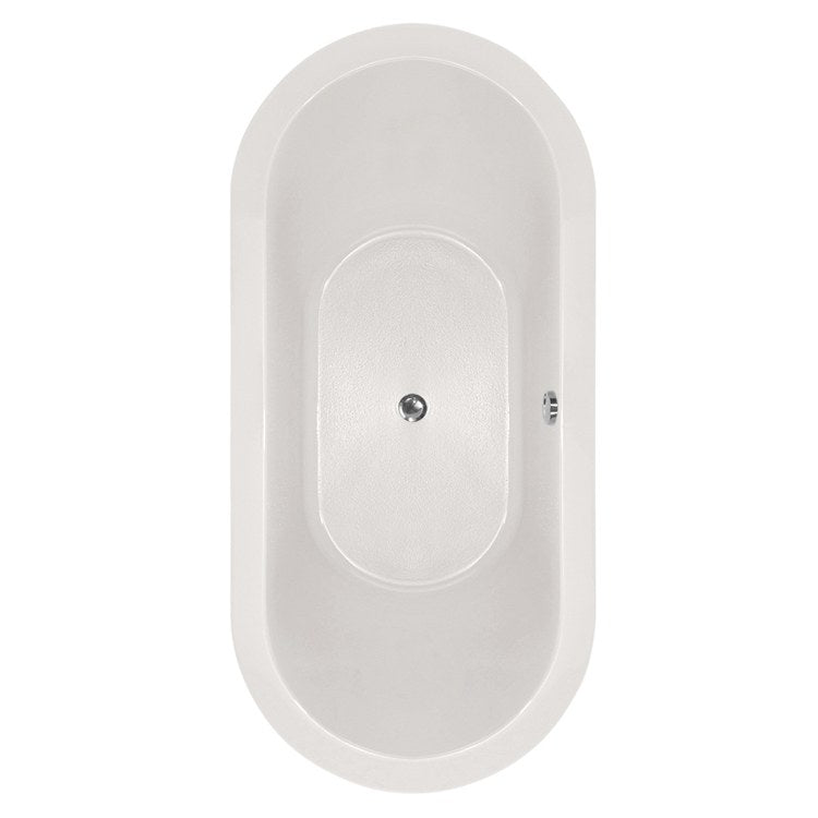 White Oval Acrylic Air Tub with 6 Jets - 72 x 32 x 18 Inch Drop-In Bathtub for Luxury Bathroom | Designer Collection Elle | Perfect for Spa Relaxation & Modern Home Decor