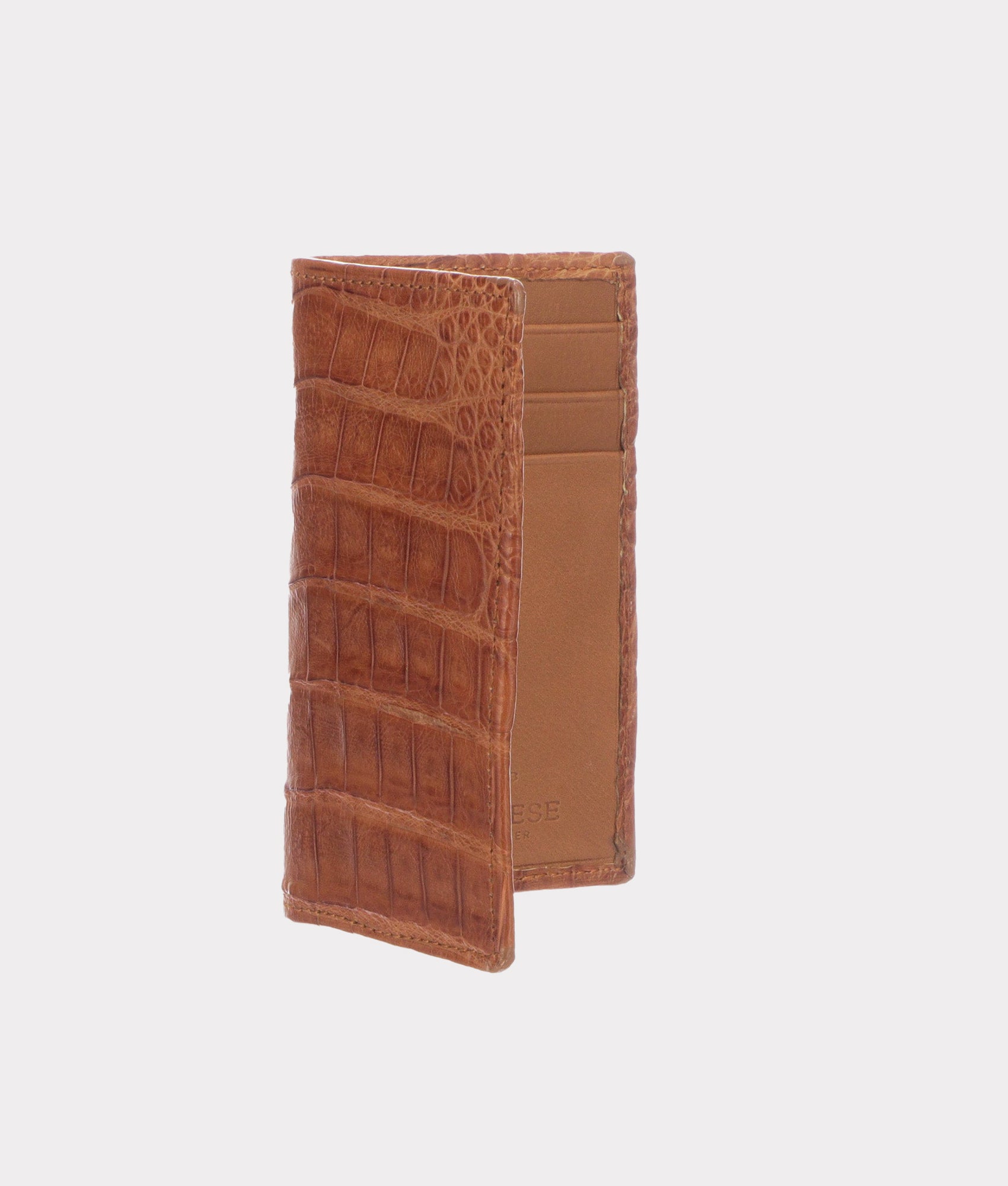 Genuine Crocodile Leather Bifold Wallet for Men - Premium Cognac Color - Perfect for Everyday Use, Business & Travel