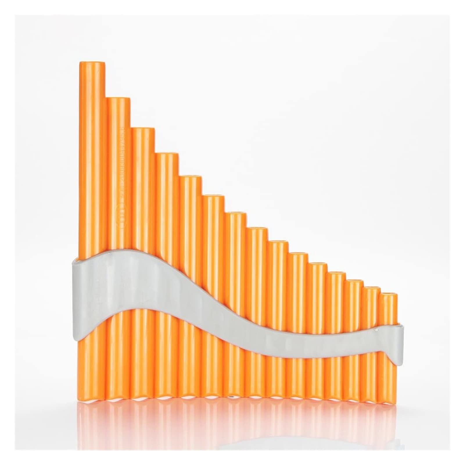 15 Pipes Panpipes in G Key - ABS Plastic Panflute for Beginners & Professionals - Left Hand Orange Woodwind Musical Instrument - Perfect for Solo Performances, Music Therapy & Classroom Learning