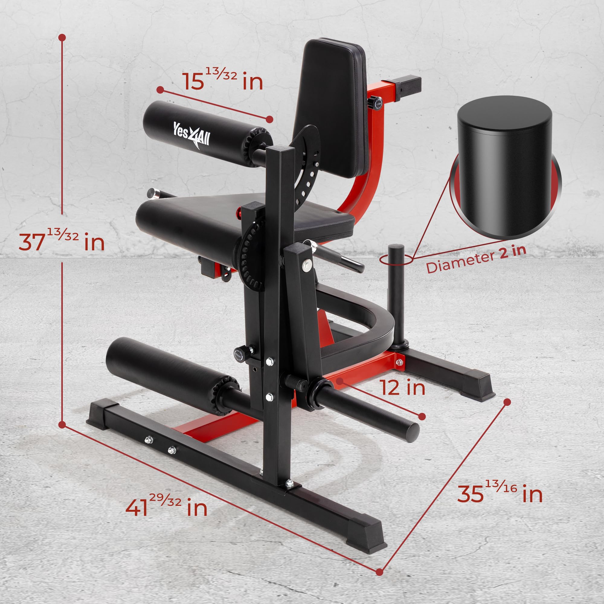 Yes4All Adjustable Leg Extension and Curl Machine with Plate Loaded - Home Gym Equipment for Thigh & Hamstring Workout - Perfect for Home Gym, Strength Training & Leg Day Exercises