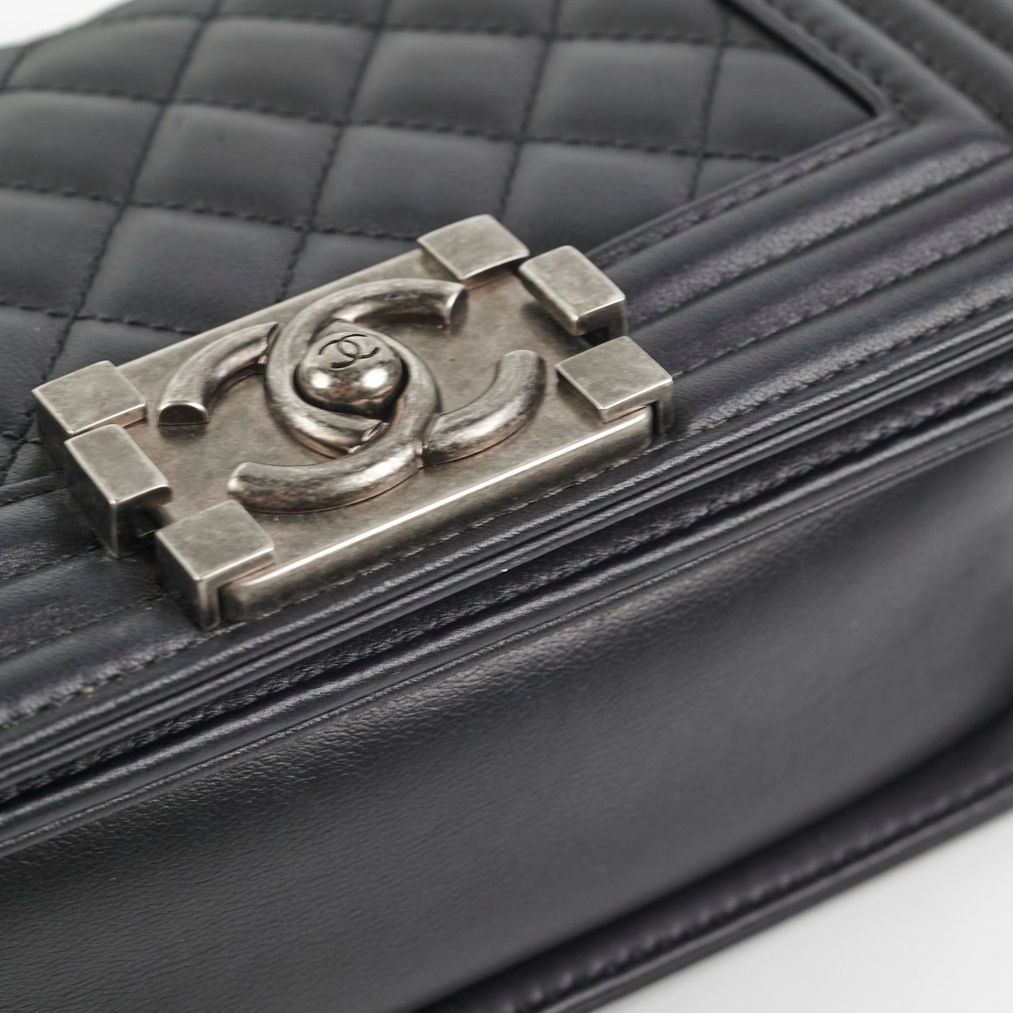 Chanel Small Boy Lambskin Black Leather Shoulder Bag - Luxury Designer Handbag for Women, Perfect for Date Night & Evening Events