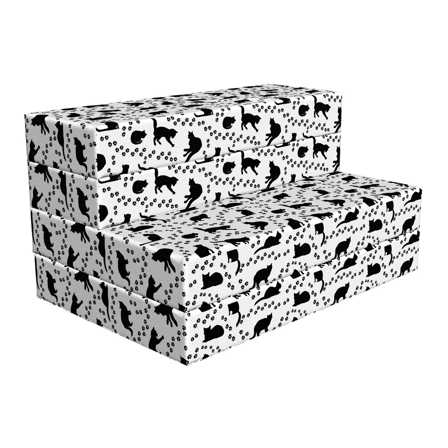 Ambesonne Cat Foldable Mattress with Kittens Footprints Paws Design - 74.8