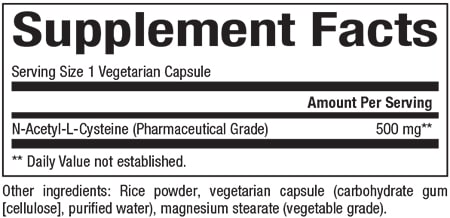 NAC N-Acetyl L-Cysteine 500mg Supplement - Supports Liver Health & Antioxidant Protection - Ideal for Detox, Immune Support & Respiratory Wellness
