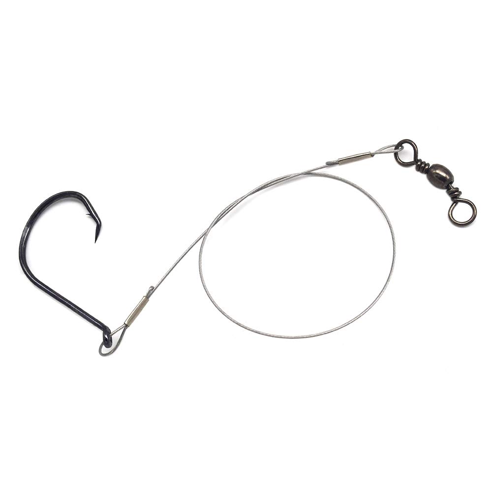 Eagle Claw Single Hook Bottom Fishing Rig with Nylon Coated Leader - 10pcs Set for Saltwater & Freshwater Angling | Perfect for Bass, Catfish, and Bottom Fishing