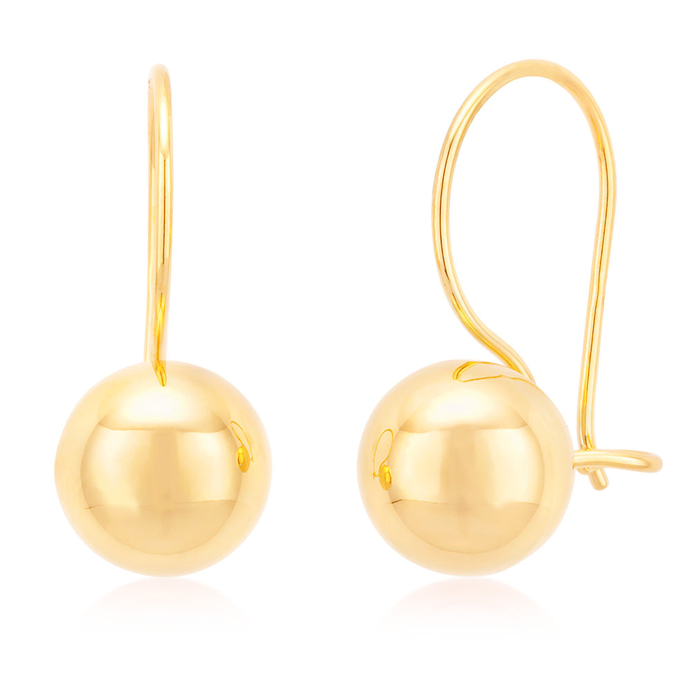 9ct Yellow Gold 7mm Euroball Stud Earrings - Classic Elegant Jewelry for Women - Perfect for Everyday Wear, Parties & Special Occasions