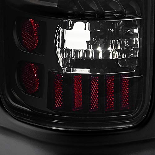 AKKON Black LED Tail Lights Brake Lamps Replacement Pair for 1994-2001 Dodge Ram 1500 & 1994-2002 Ram 2500/3500 Pickup Trucks - Durable, Bright, Easy Installation for Night Driving and Enhanced Safety