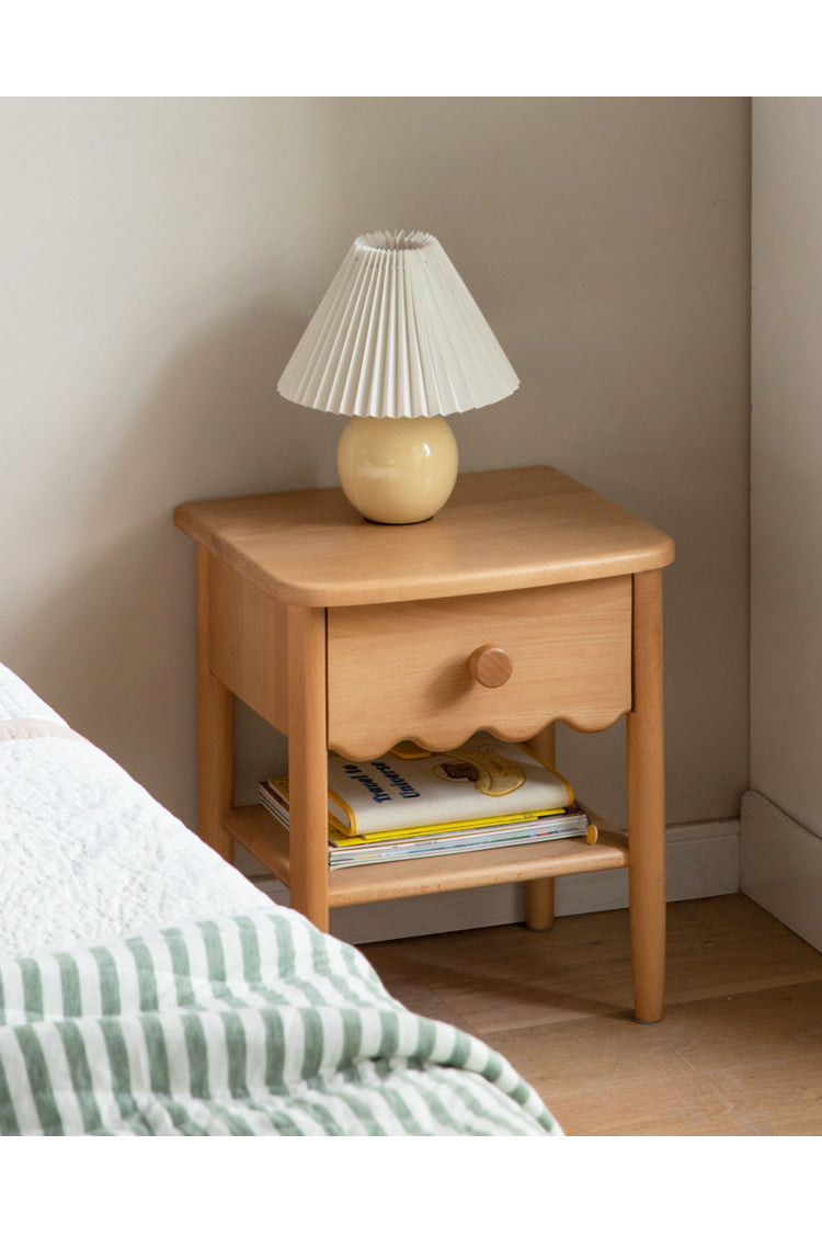 Solid Wood Nightstand - Beech or Oak Bedside Table for Bedroom, Modern & Rustic Home Decor, Durable & Stylish Furniture for Small Spaces