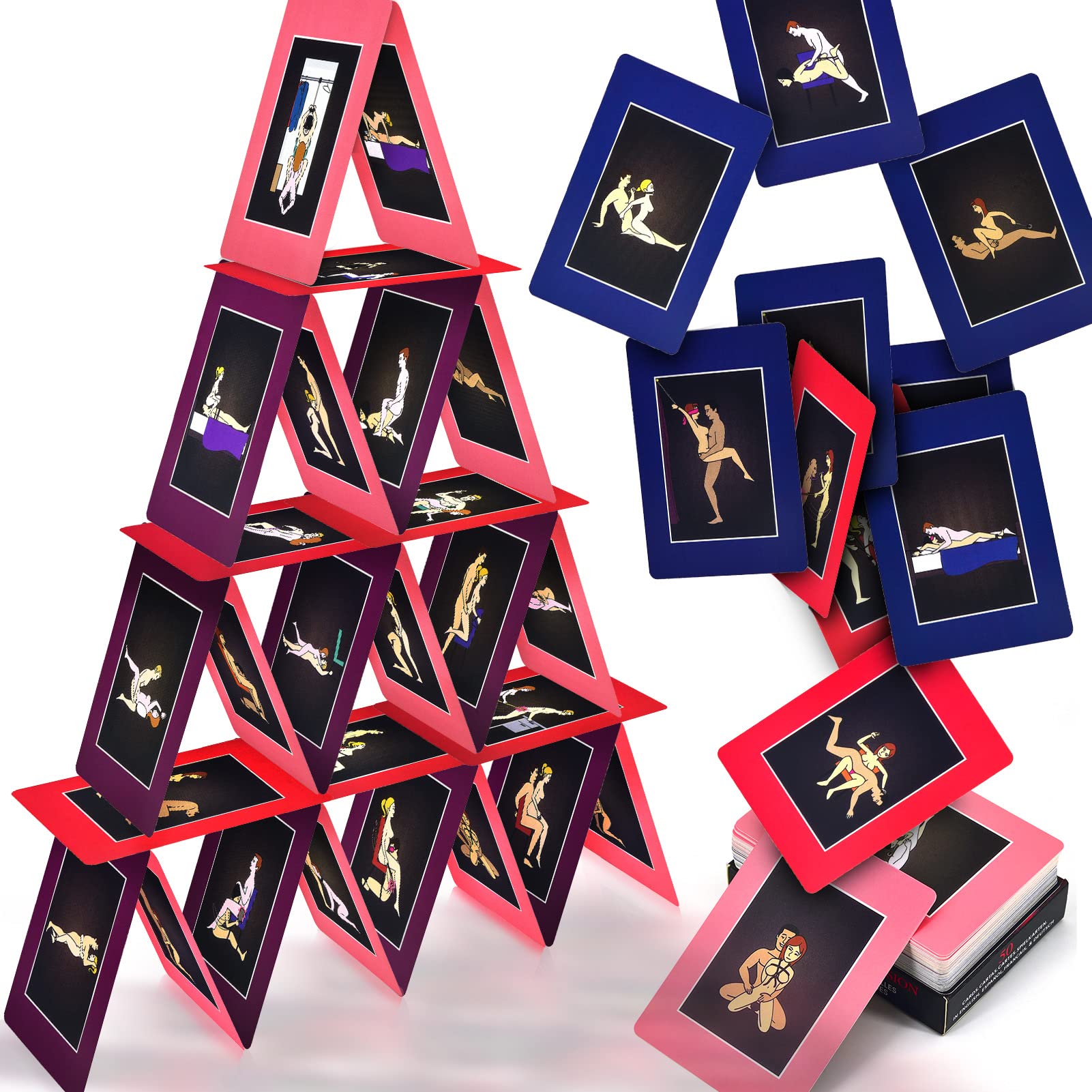 50 Sex Position Cards - Erotic Bondage Game for Couples, Adventurous Playing Cards for Spicing Up Your Bedroom - Perfect for Couples, Lovers & Adult Games Night