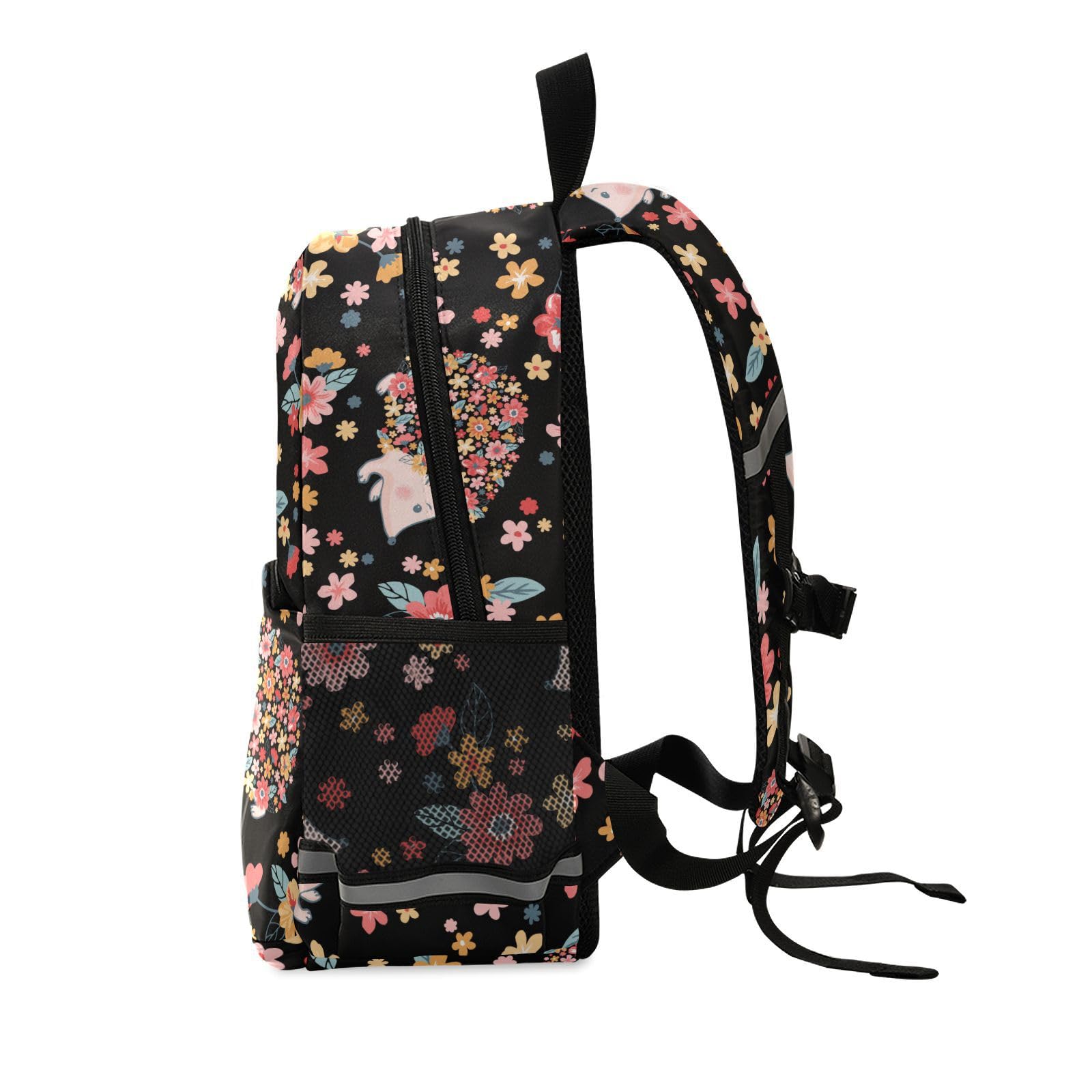 ZENWAWA Floral Hedgehog Toddler Backpack with Safety Leash - Cute Mini School Bag for Nursery & Kindergarten Kids (10.9×5.9×12.9 IN) - Perfect for Daycare, Preschool & Travel Accessories