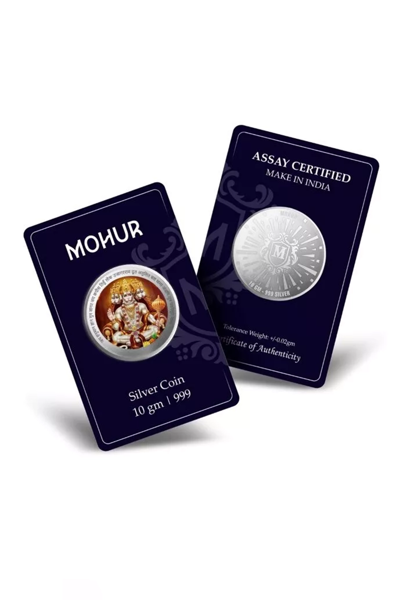 999 Pure Silver Panchmukhi Hanuman Ji 10 Grams Coin (Design 22) - Authentic Hindu Religious Collectible for Puja, Meditation & Home Decor