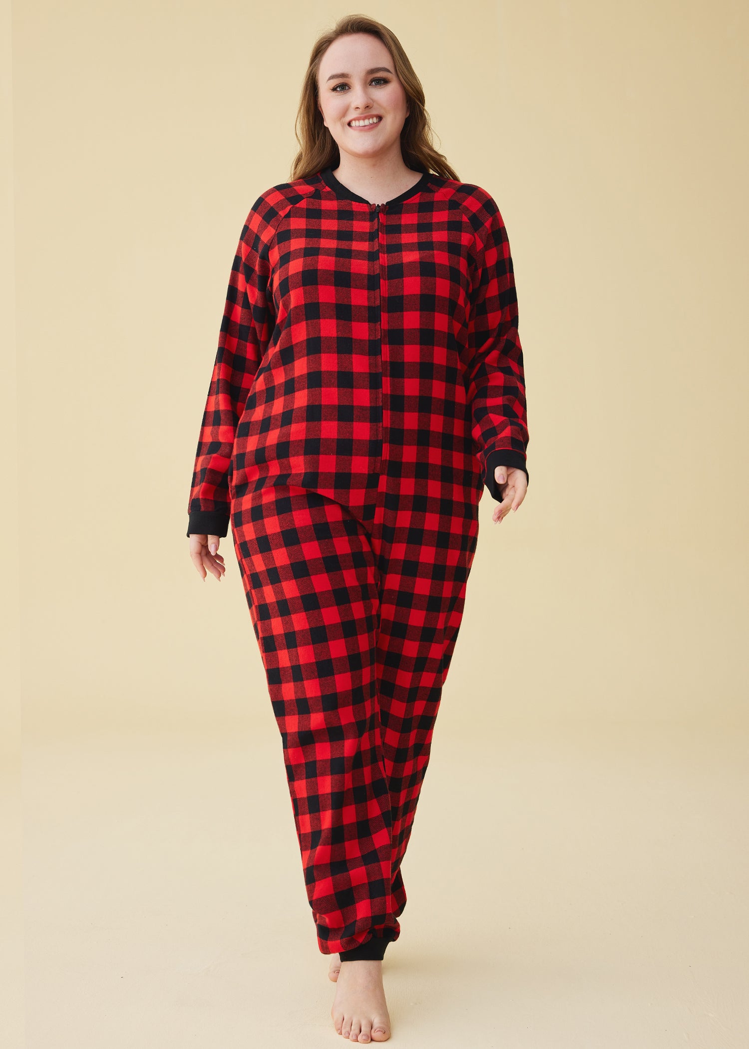 Women's Flannel Zipper Onesie Pajamas - Long Sleeve Soft Fleece Jumpsuit for Winter Sleepwear & Lounge Wear - Cozy Home Outfit for Cold Nights, Movie Nights and Relaxation
