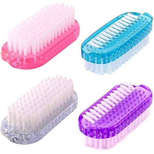2-Pack Dual-Sided Nail Cleaning Brush with Soft & Stiff Bristles - Professional Hand & Foot Scrubber for Men, Women & Kids - Perfect for Salon, Home Pedicure & Travel Hygiene Care