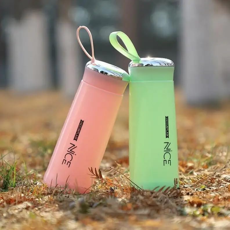 Hofex 450ml Insulated Glass Juice Bottle with Leak-Proof Lid - Wide Mouth & Easy Open Design - Inner Glass Outer Plastic for Temperature Retention - Perfect for Smoothies, Cold Brew & On-the-Go Hydration