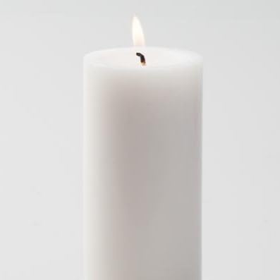 12 Pack Eastland Glass Cylinder Vases 7.5 Inch & 12 Richland Pillar Candles 6 Inch White - Perfect for Weddings, Centerpieces, Home Decor and Romantic Ambiance