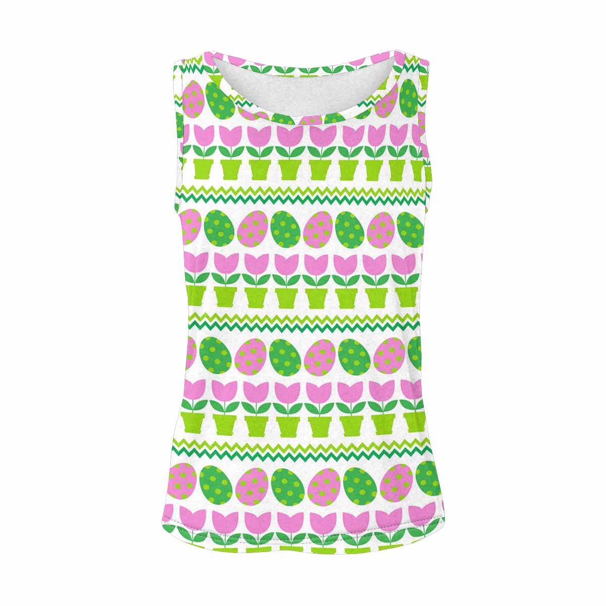 Women's Cute Easter Egg Printed Tank Top - Casual Summer Wear for Easter, Beach & Outdoor Activities