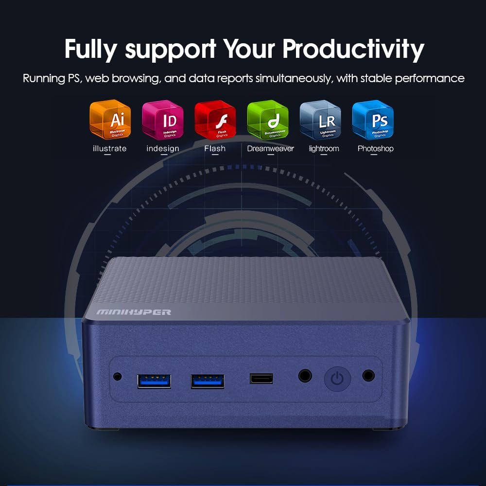 N95 Mini PC Windows 11 Pro - Intel 12th Gen N95 Processor (Up to 3.4GHz), 16GB RAM 512GB SSD, USB 3.2, 4K UHD Dual HDMI, Bluetooth 5.1, Dual Band WiFi | VESA Mount | Compact Desktop Computer for Home Office, Business & Entertainment