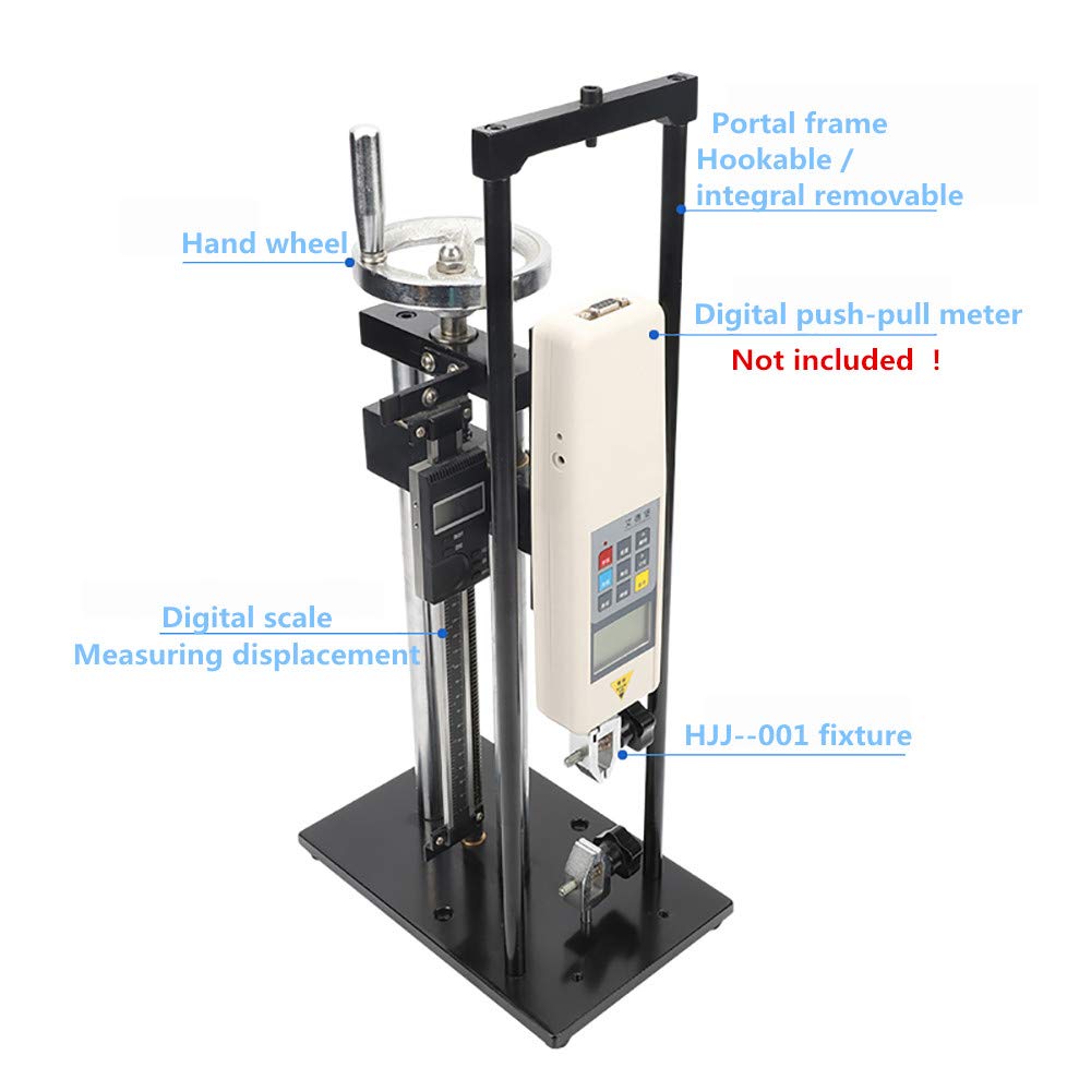 Digital Force Meter Test Stand - Vertical Spiral Push Pull Gauge with LCD Display for Tensile & Pressure Testing | Perfect for Material Strength Testing in Labs, Manufacturing & Quality Control
