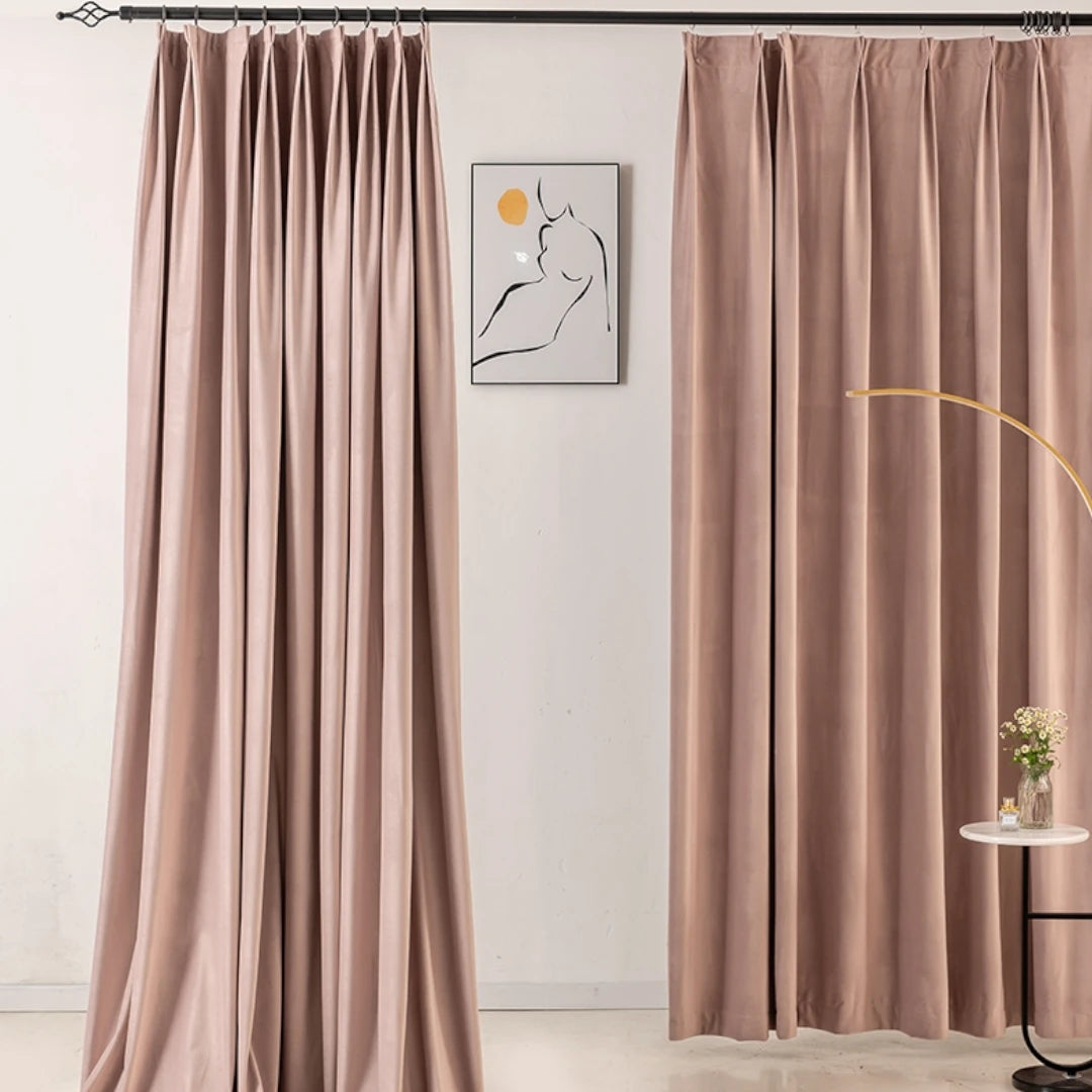 Amari Velvet Soundproof Blackout Custom Curtains - Thermal Insulated Window Drapes for Bedroom, Living Room & Home Theater Noise Reduction
