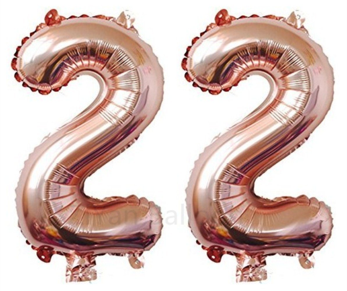 ZIYAN 40 Inch Giant 22nd Rose Gold Number Balloons for Birthday Parties, Wedding Decorations & Anniversary Celebrations - Large Metallic Foil Balloon Set for Special Events