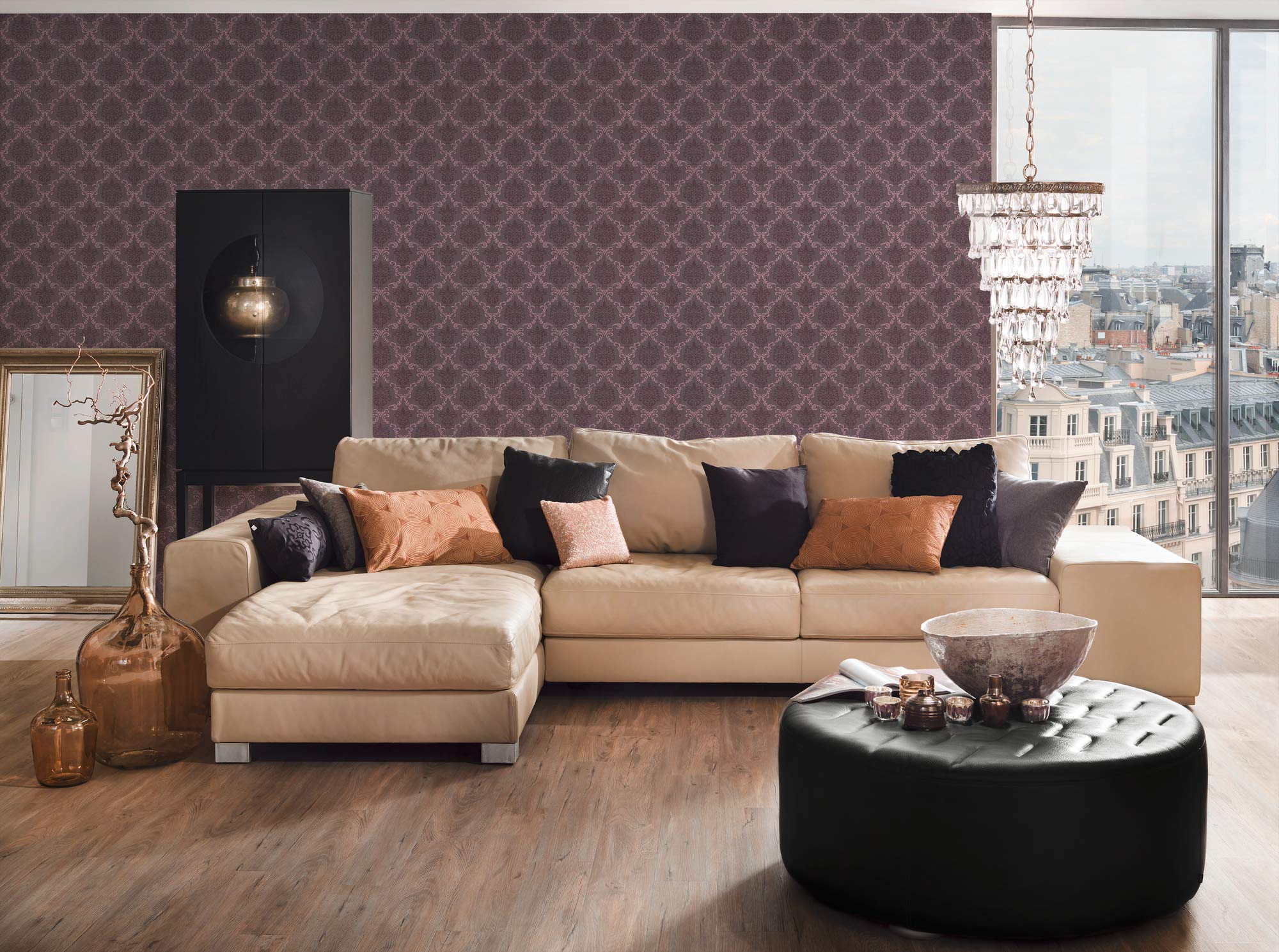 Architects Paper 956291 Self-Adhesive Wallpaper - Purple, 10.05m x 0.53m (33ft x 1.74ft) - Premium Peel & Stick Wall Covering for Home Office, Bedroom, and Living Room Decor
