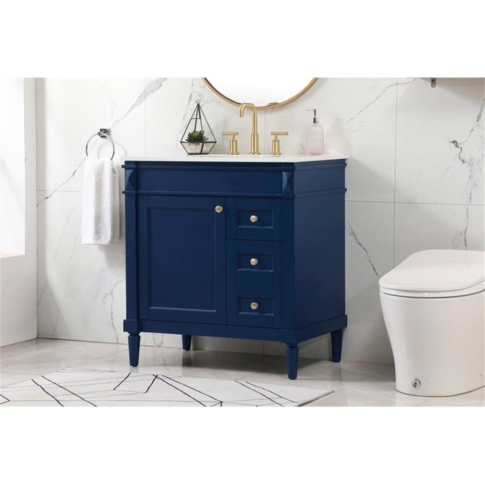 32 Inch Modern Bathroom Vanity with Sink - Elegant Blue Storage Cabinet for Bathroom Organization | Perfect for Small Spaces, Apartments & Home Decor