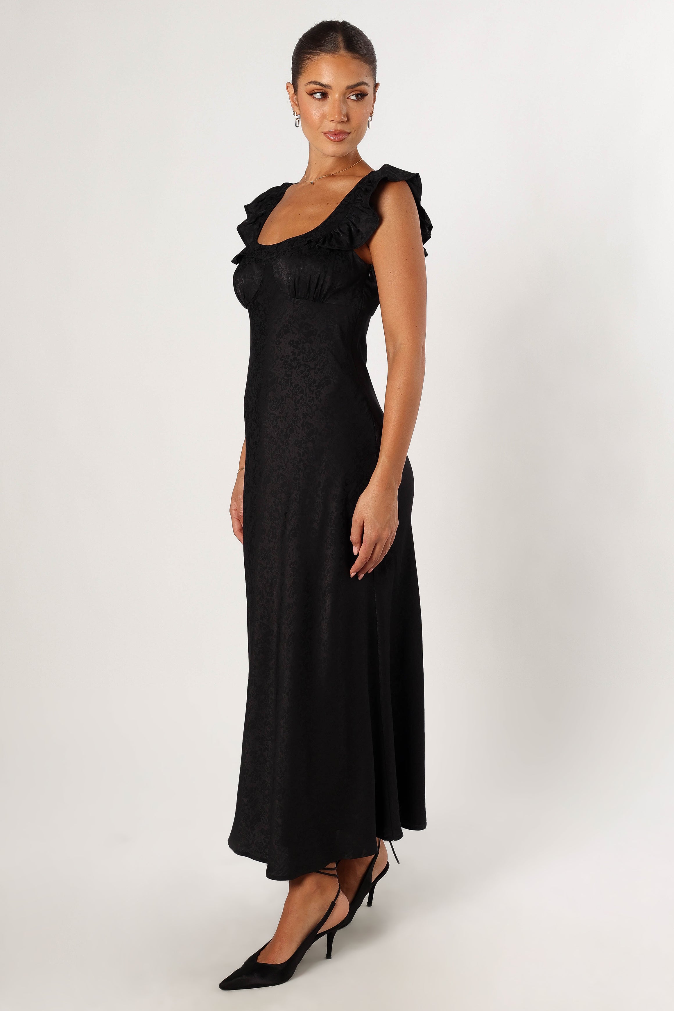 Jayla Midi Dress for Women - Elegant Black Flowy Summer Dress | Perfect for Casual Outings, Date Nights & Beach Vacations