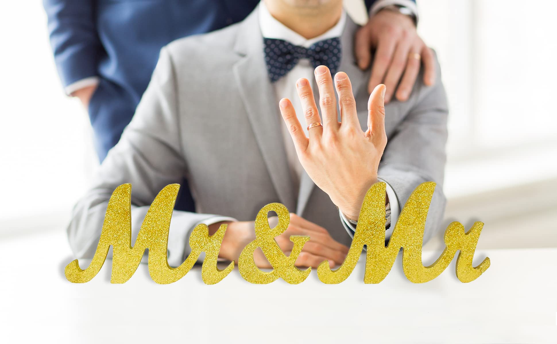 Handmade Rustic Wood Gay Wedding Sign - LGBTQ+ Wedding Decor for Ceremony, Engagement Party & Reception - Personalized Mandala Crafts for Same-Sex Couples
