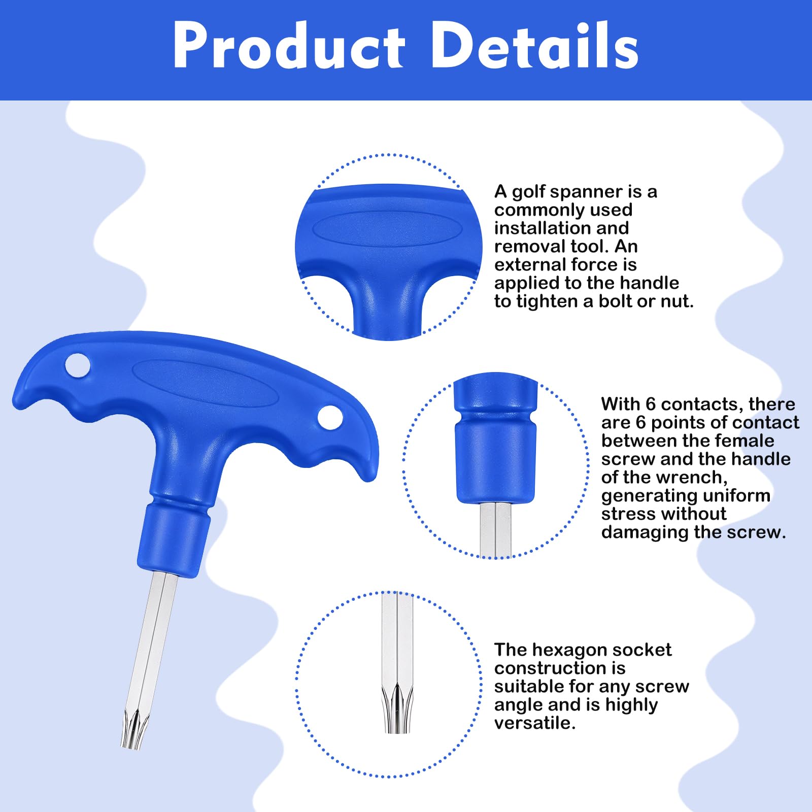 Premium Adjustable Golf Wrench Tool - Metal Golf Club Driver Adjuster with Comfortable Plastic Handle | Portable Golf Equipment for Club Head & Shaft Torque Adjustment | Perfect for On-Course Repairs & Home Practice Sessions