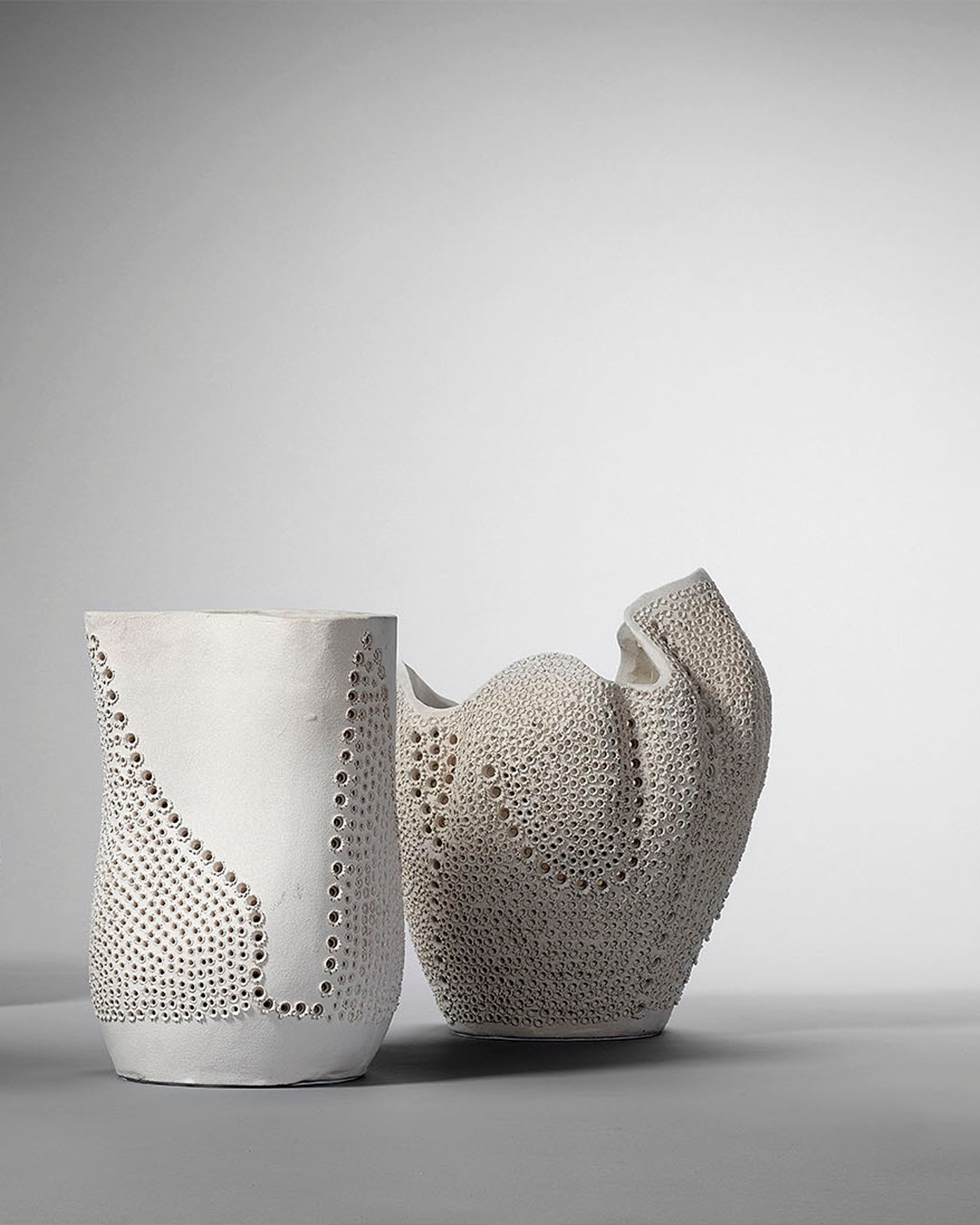 Eclipse Vase - Modern White Ceramic Flower Vase for Home Decor, Wedding Centerpieces & Office Desk Decorations