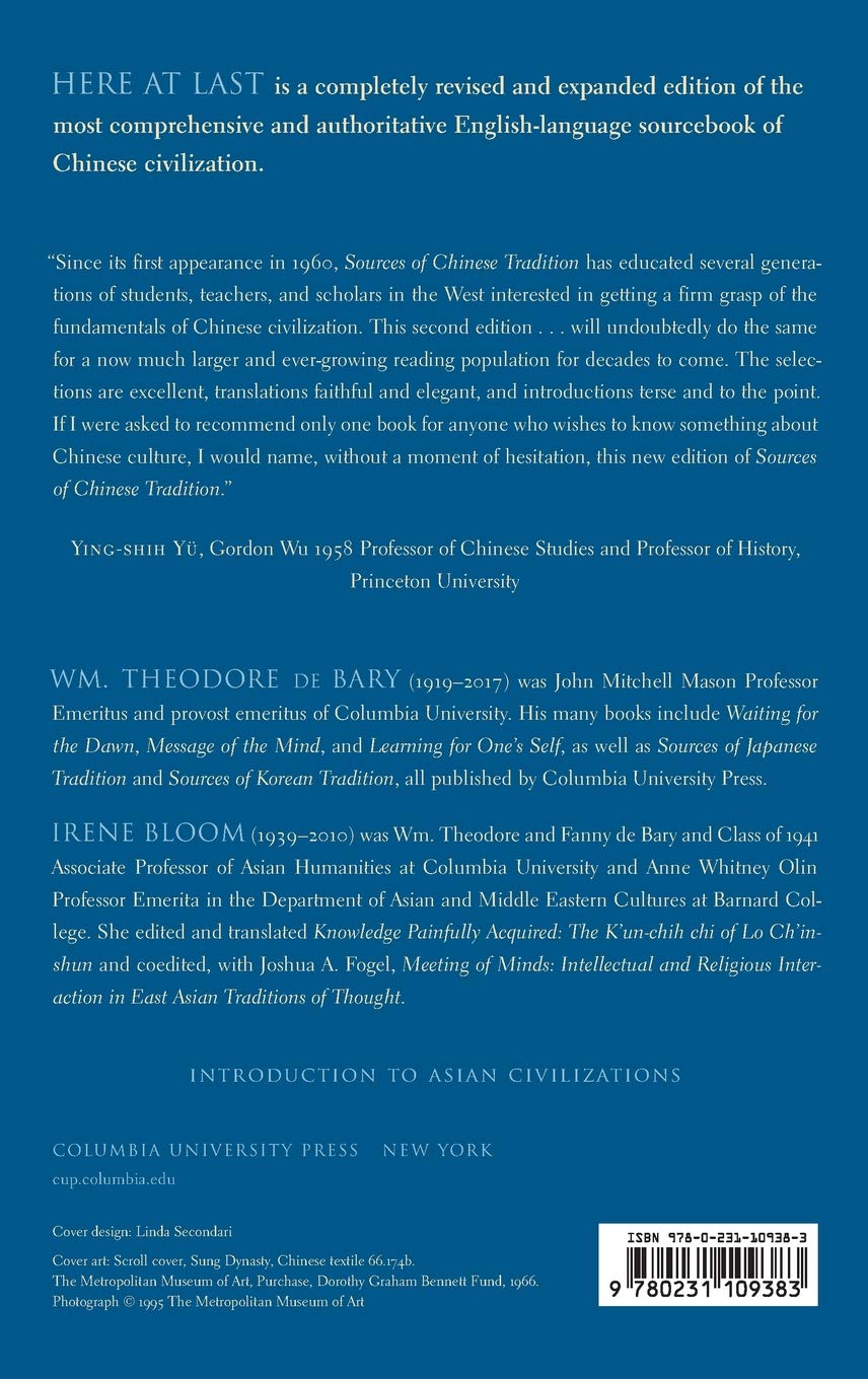 Sources of Chinese Tradition (Volume One) - Ancient Chinese Classics & Historical Texts for Study, Research & Cultural Exploration