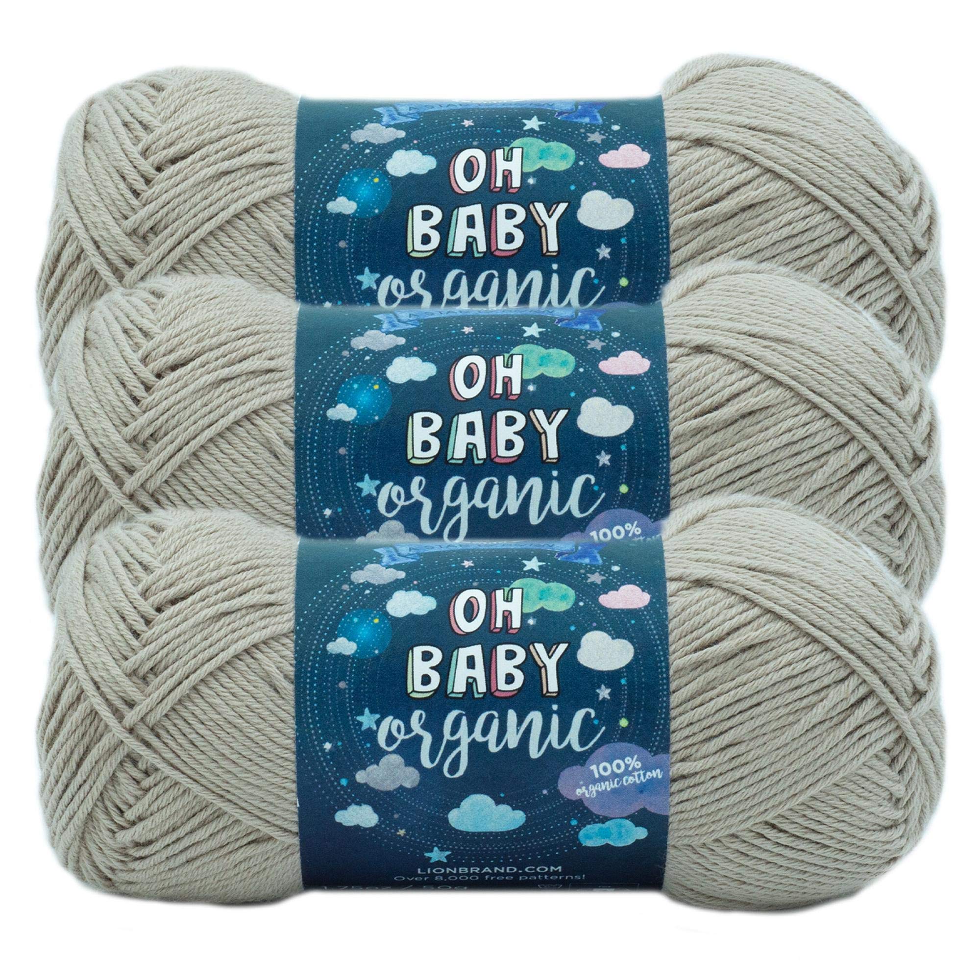 (3 Pack) Lion Brand Yarn Oh Baby Yarn - Soft Tan Baby Blanket Yarn for Knitting & Crocheting - Perfect for Baby Blankets, Hats & DIY Crafts