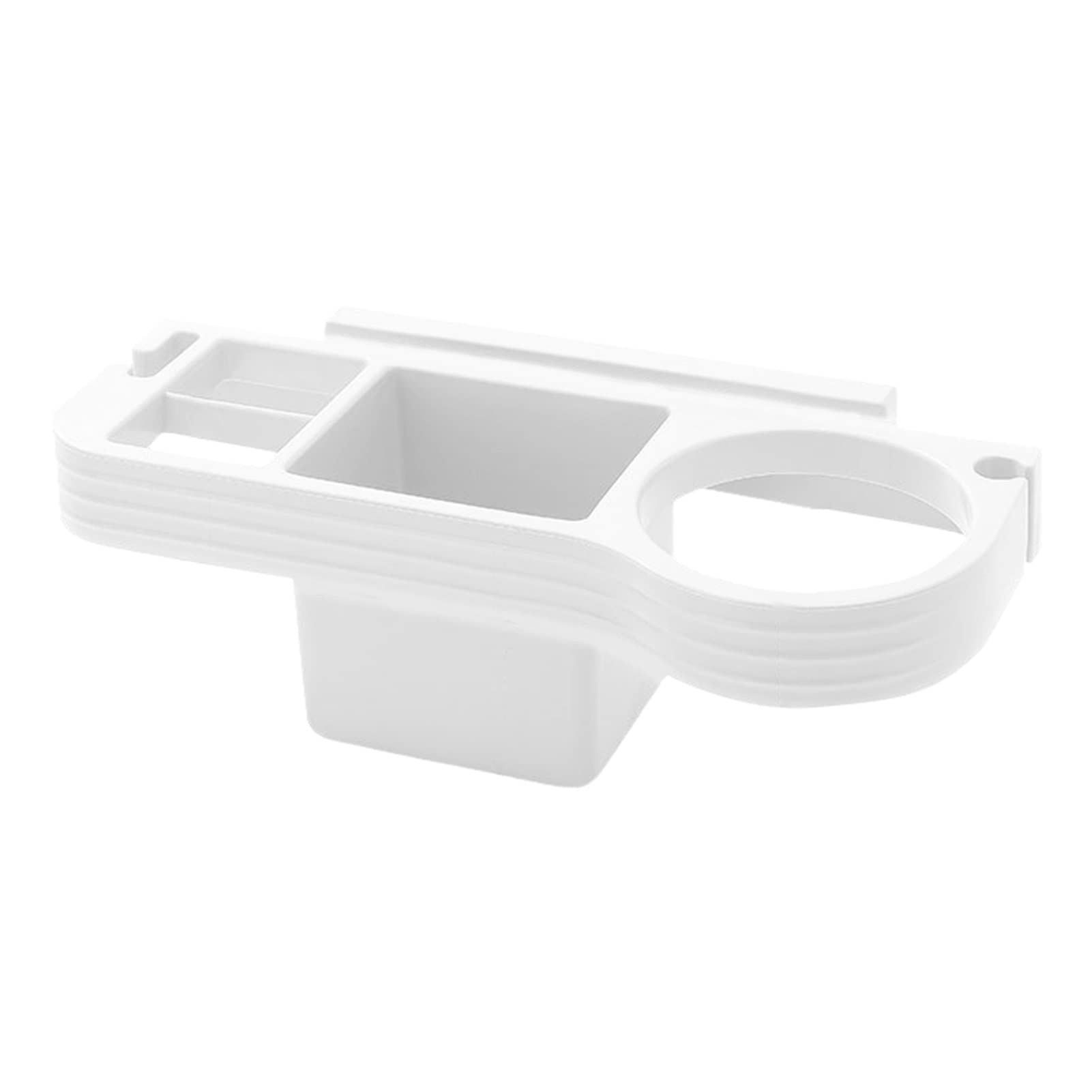 Wall Mounted Hair Dryer Holder - No Trace Bathroom Organizer for Quick Drying & Storage (White)
