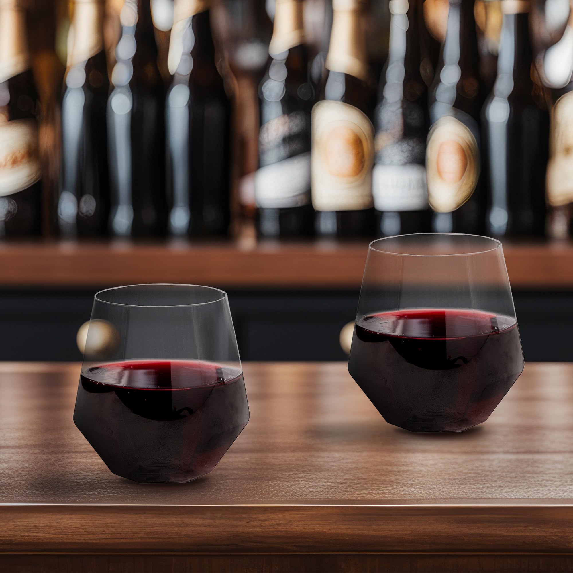 Smarty Had A Party 12 oz Clear Stemless Plastic Wine Goblets - Pack of 64 Unbreakable & Disposable Cups for Weddings, Parties, Events - Perfect for Outdoor Gatherings, Picnics & Catering